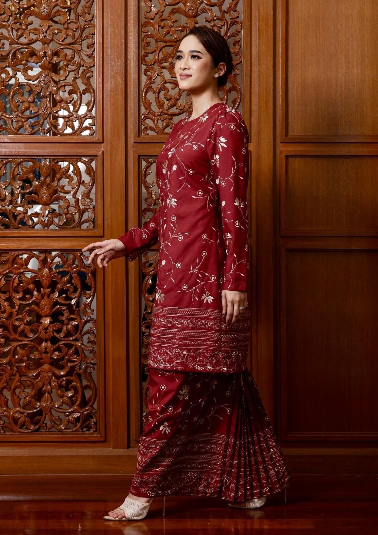 Cindia Kurung Modern - Brick Red