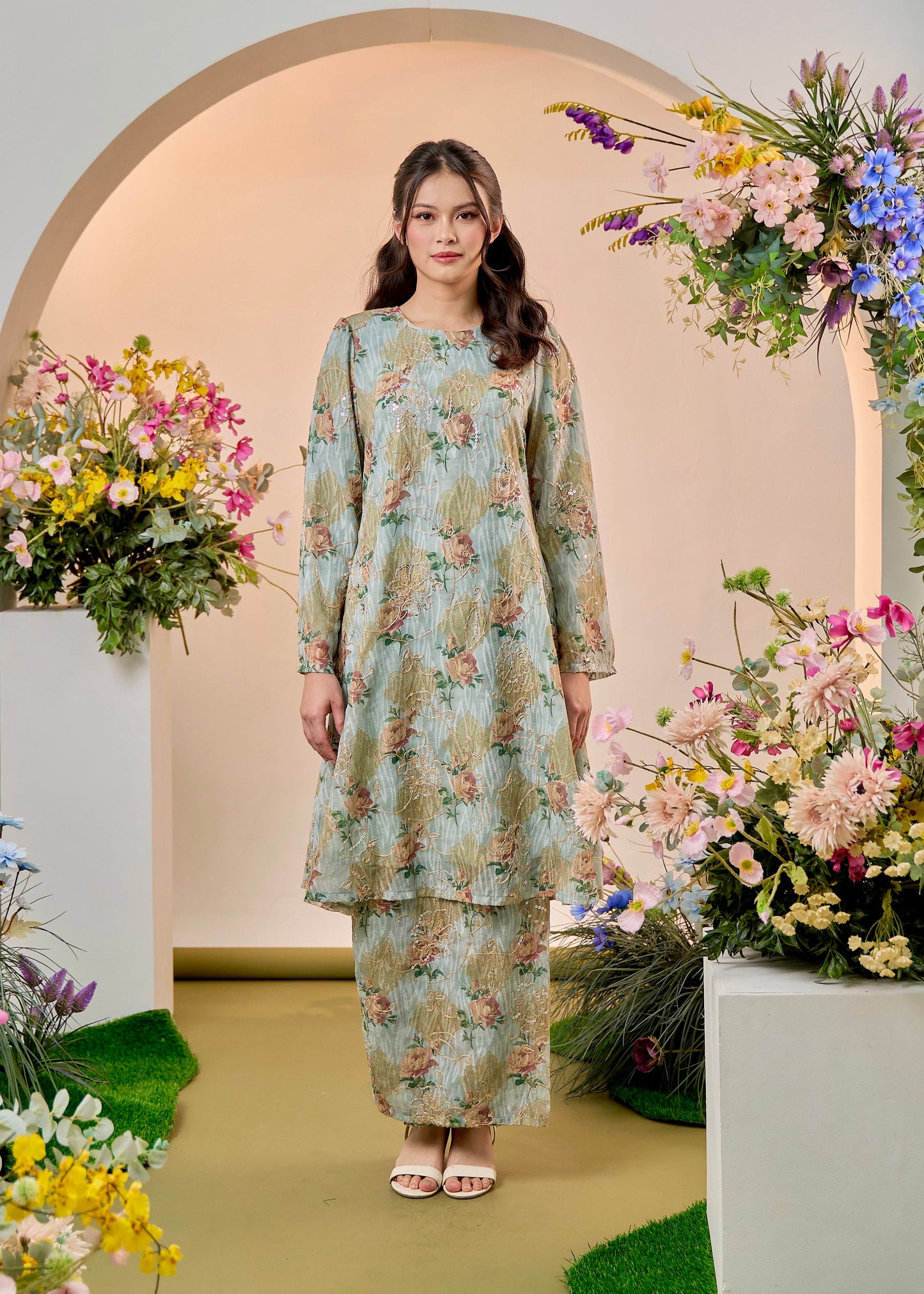 Yasmin Kurung Riau - Mint Blue