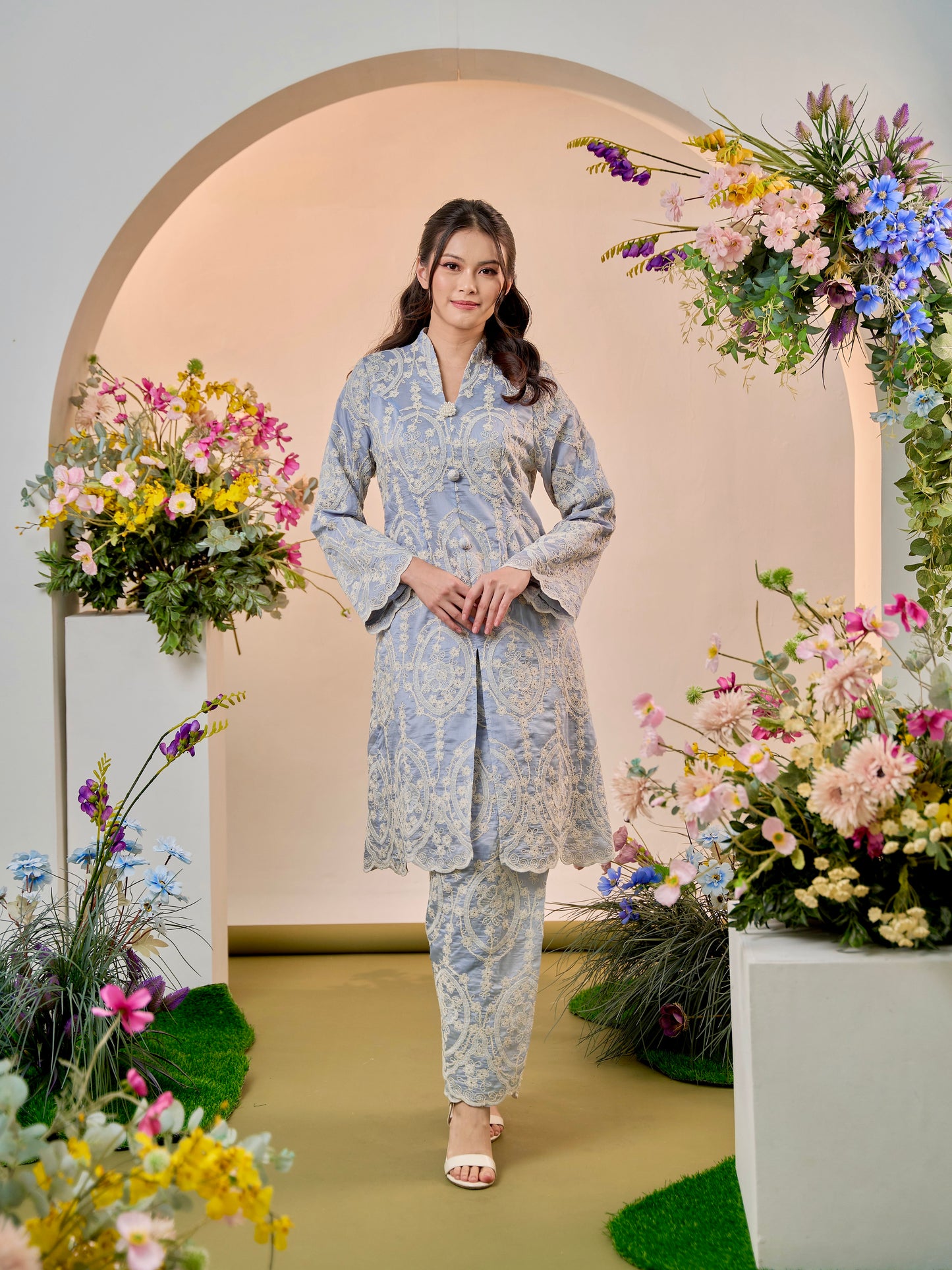 Elvina Kebaya Modern - Dusty Blue