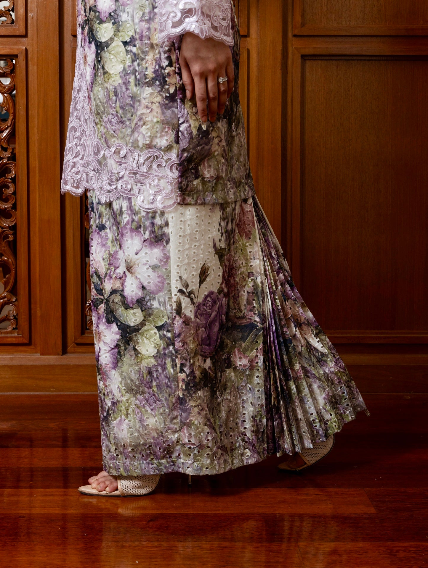 {LIMITED EDITION} Lynnie Kurung Modern - Soft Yellow + Purple Lace