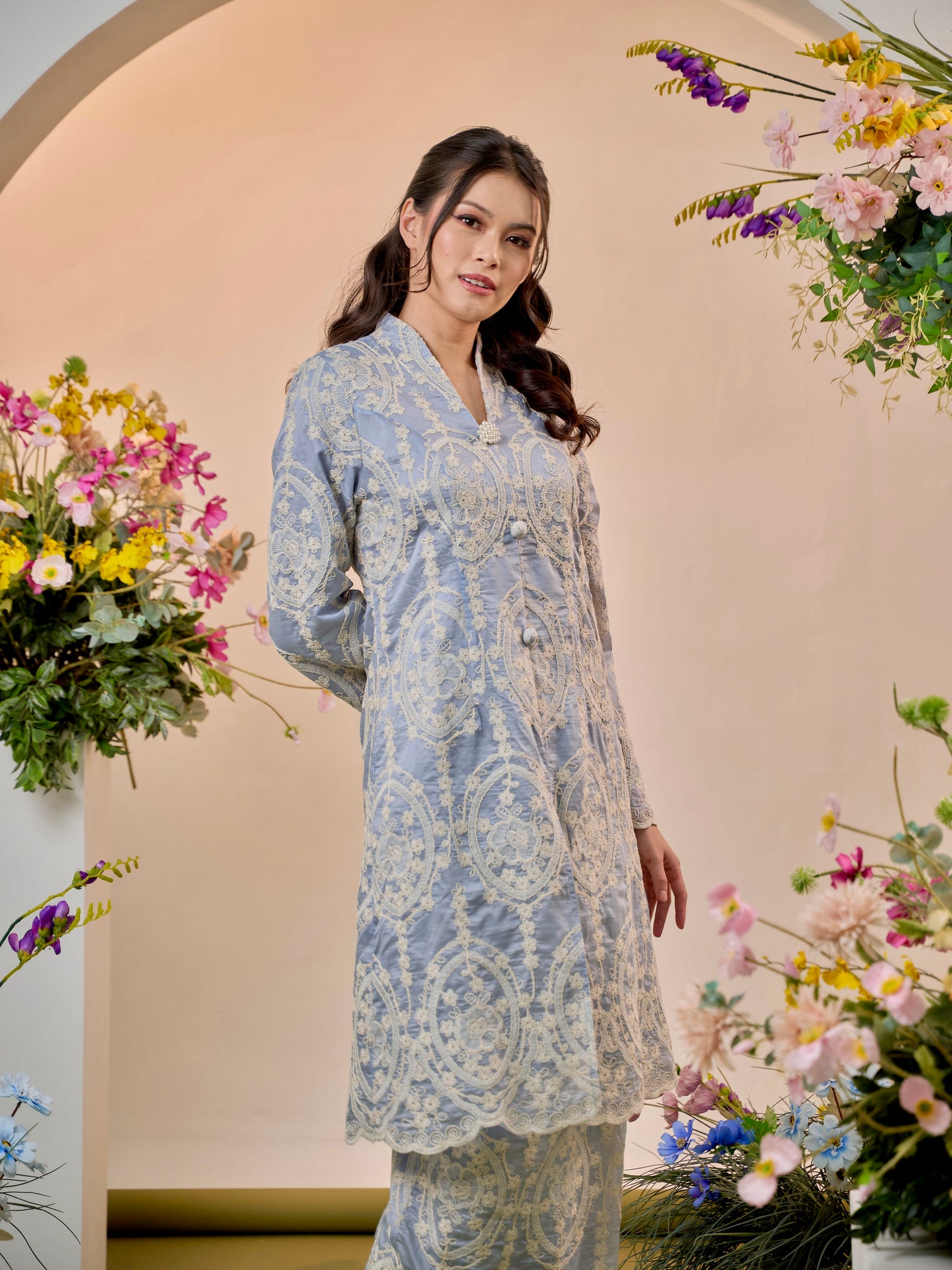 Elvina Kebaya Modern - Dusty Blue