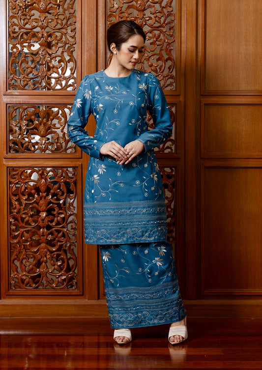 Cindia Kurung Modern - Federal Blue