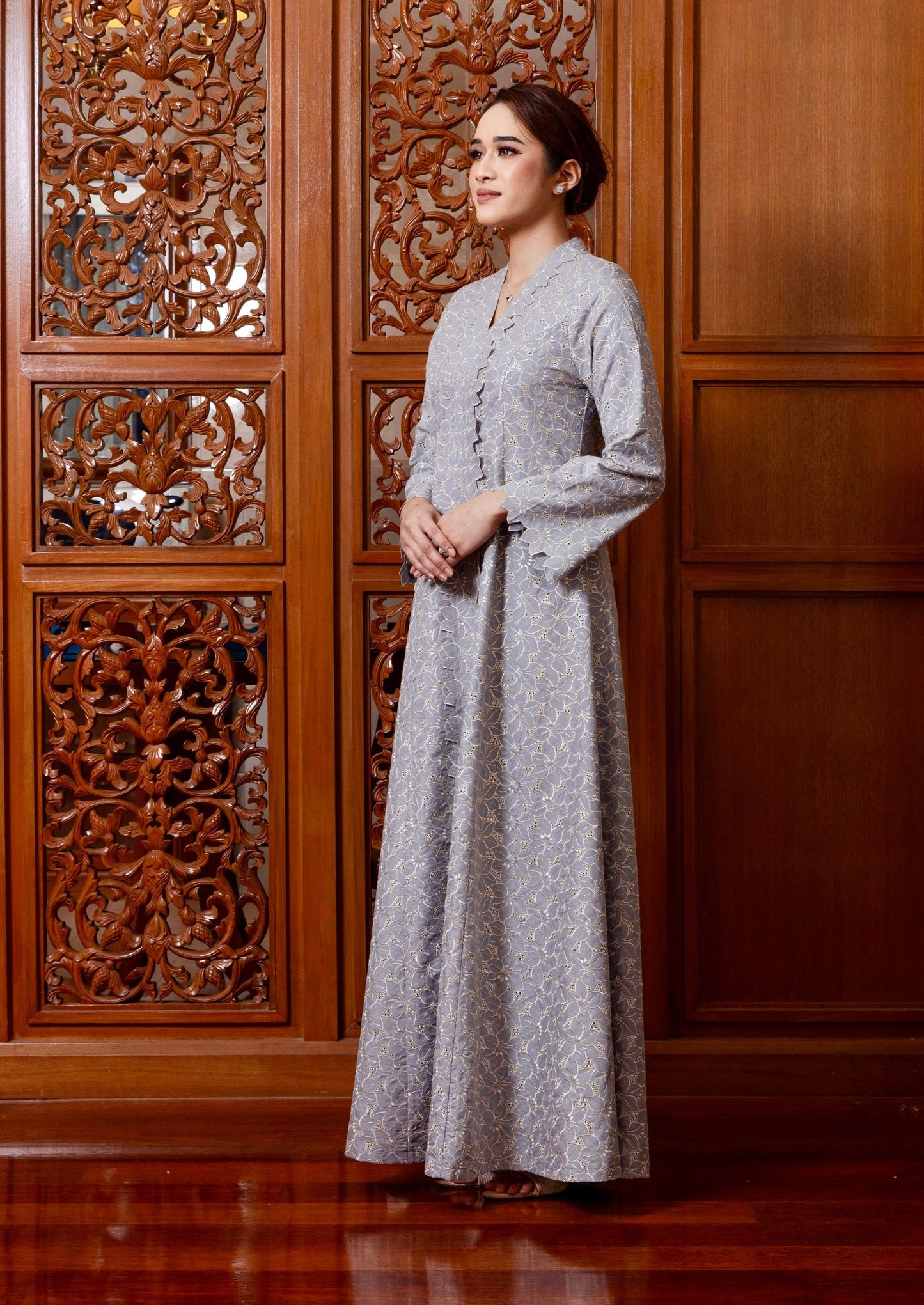 {LIMITED EDITION} Arabella Jubah Kebarung Classic - Ash Grey