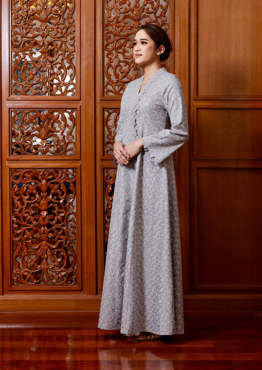 {LIMITED EDITION} Arabella Jubah Kebarung Classic - Ash Grey