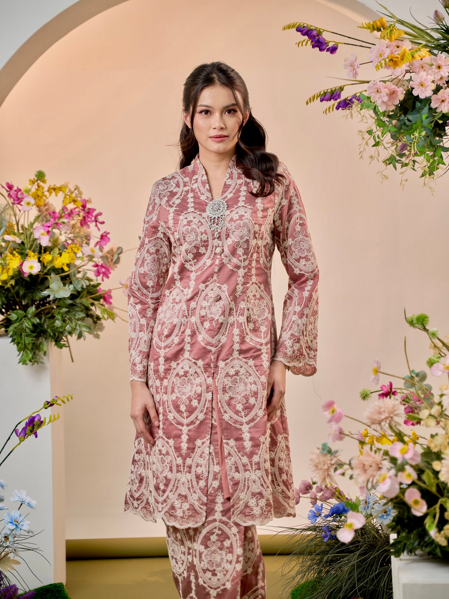 Elvina Kebaya Modern - Dusty Pink