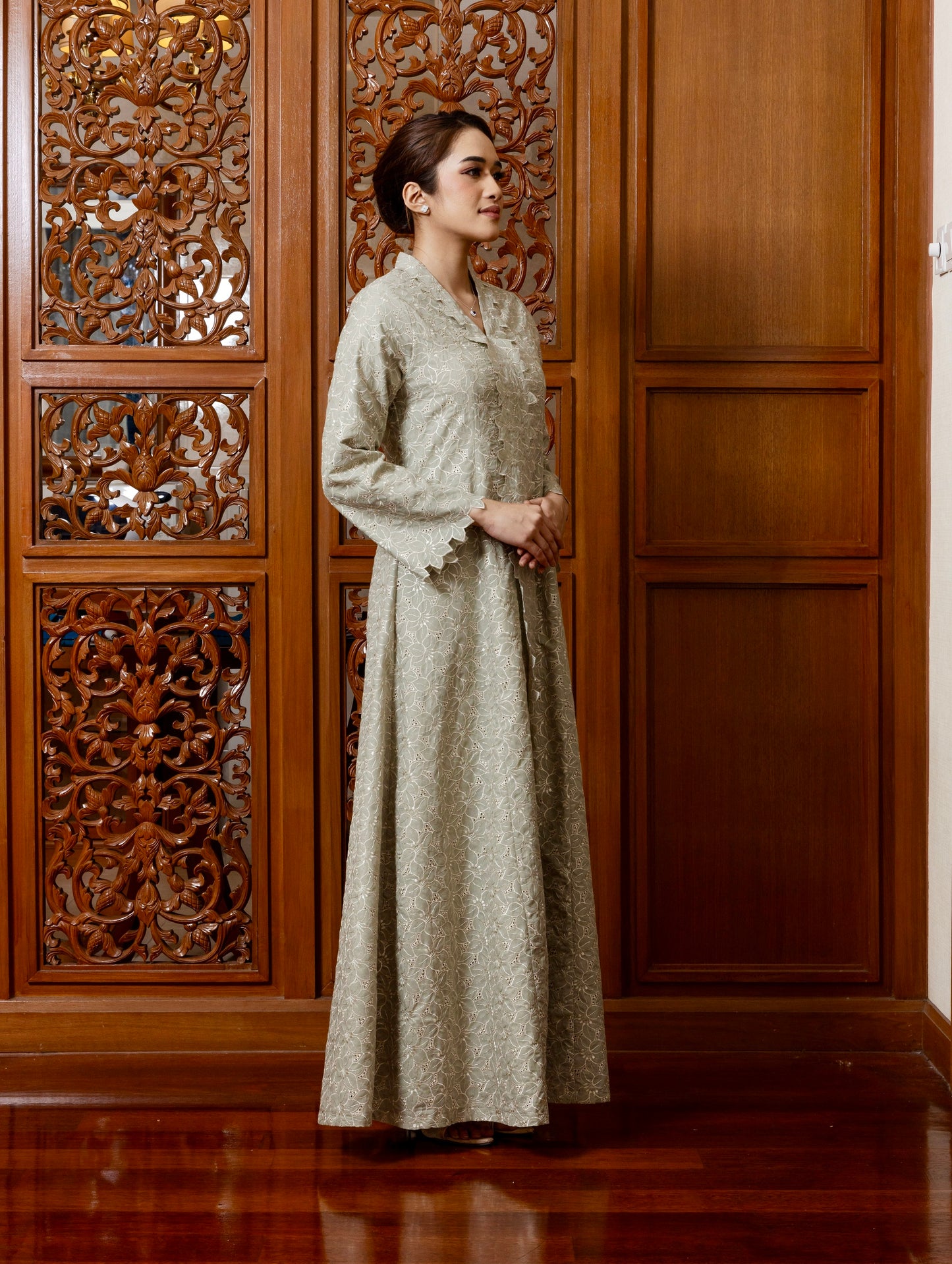 {LIMITED EDITION} Arabella Jubah Kebarung Classic - Sage Green