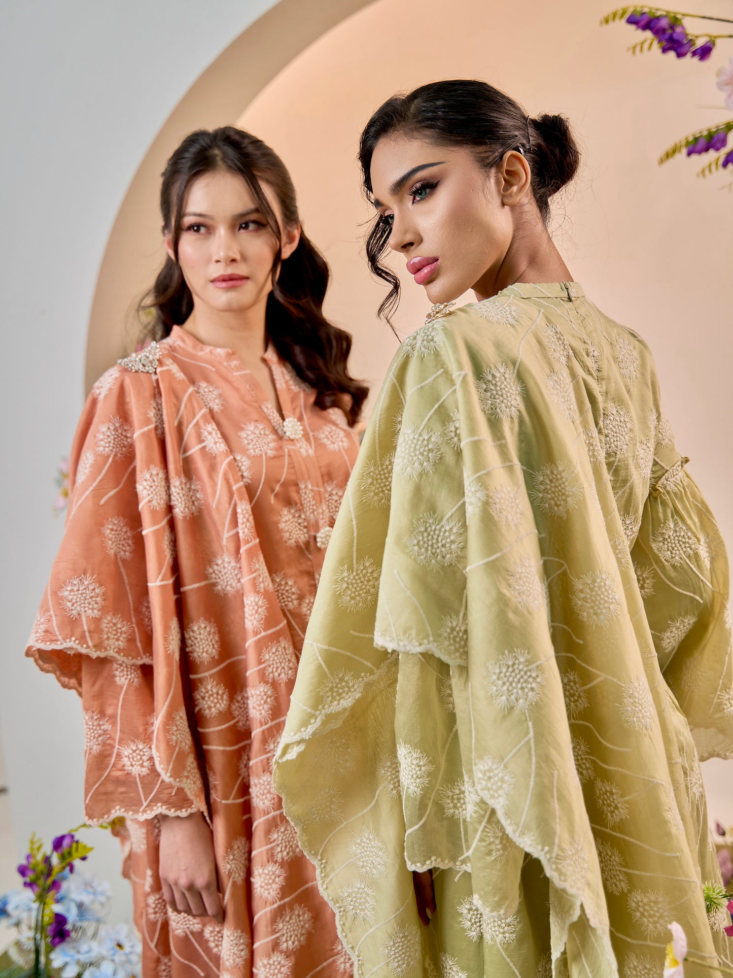 Dandelion Long Kebaya Modern - Lime Green