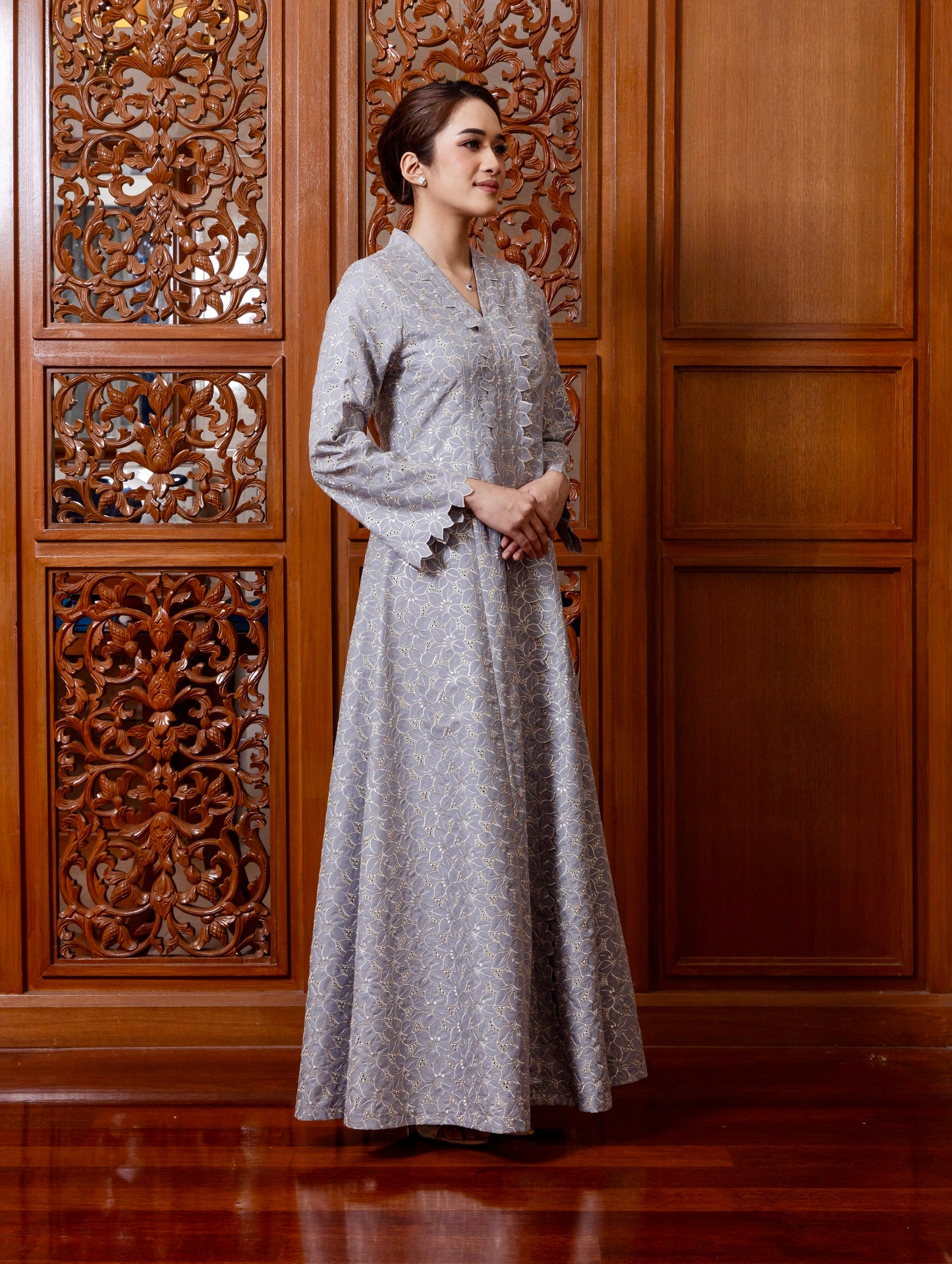 {LIMITED EDITION} Arabella Jubah Kebarung Classic - Ash Grey