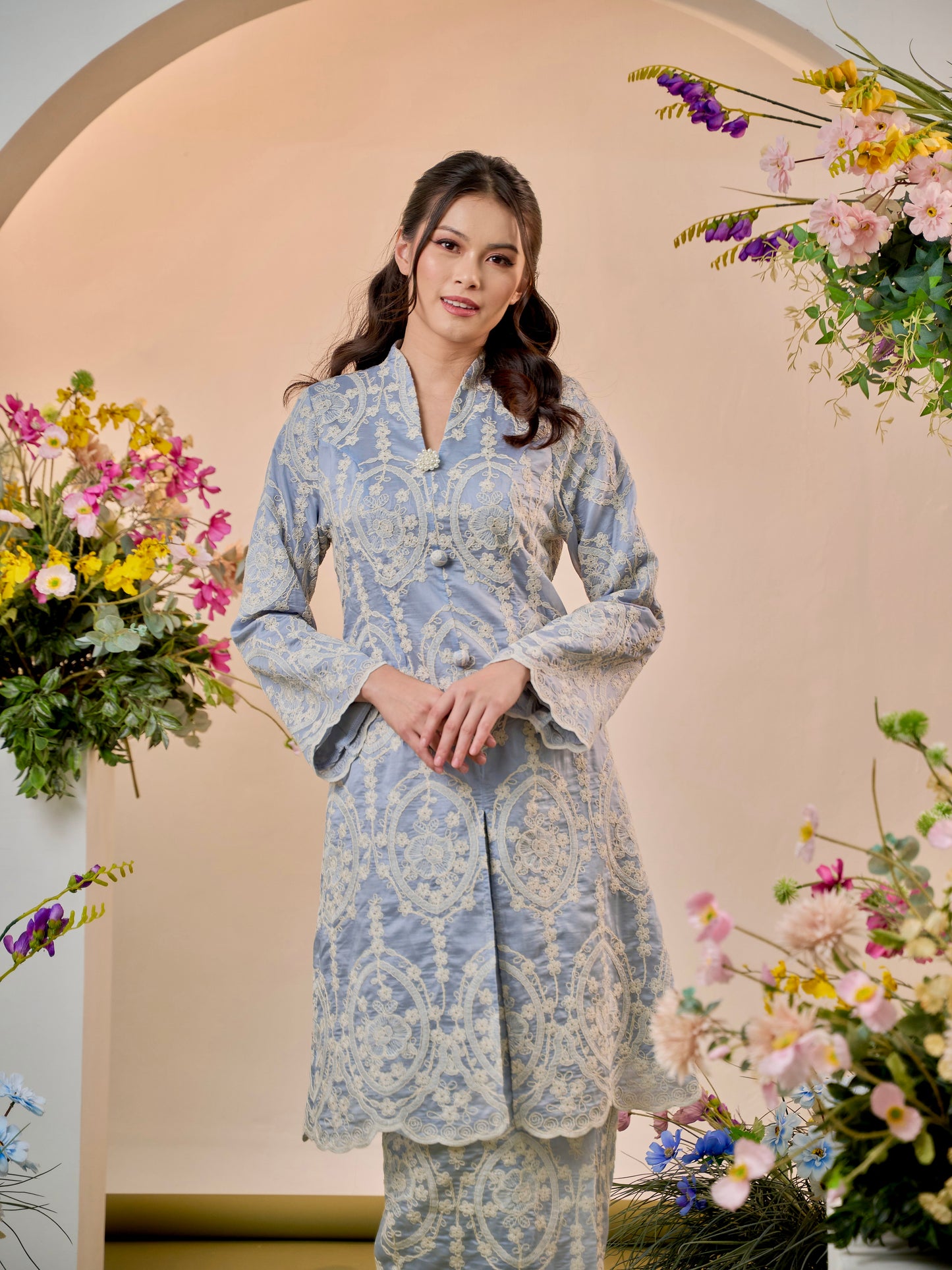 Elvina Kebaya Modern - Dusty Blue