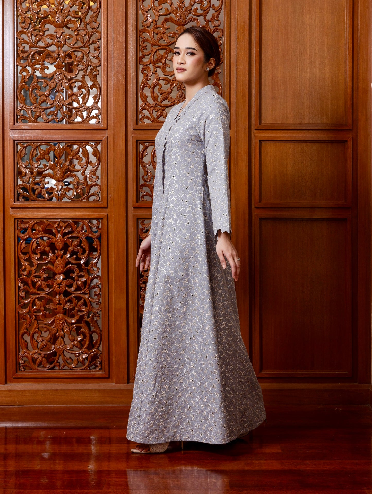 {LIMITED EDITION} Arabella Jubah Kebarung Classic - Ash Grey