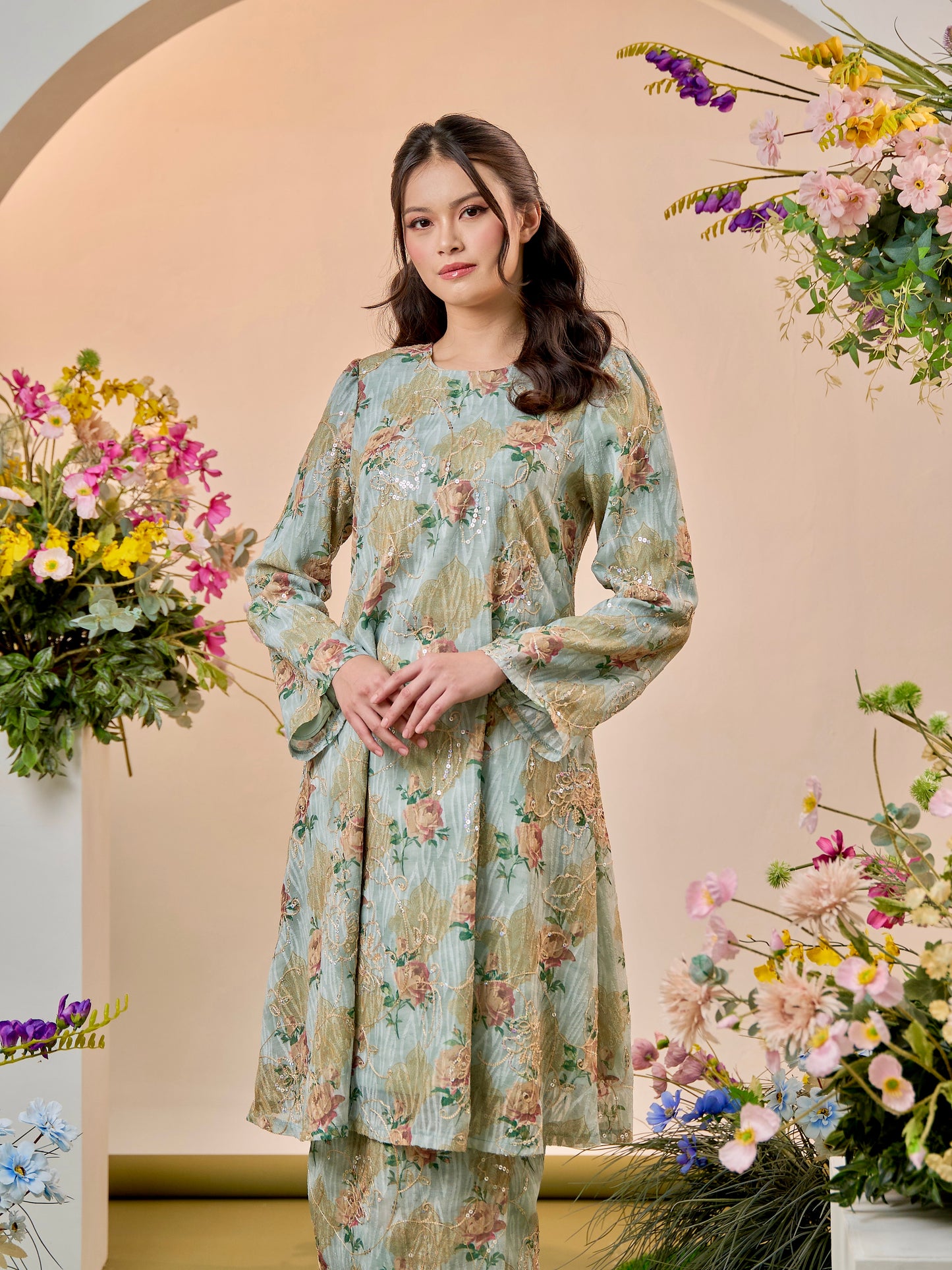 Yasmin Kurung Riau - Mint Blue