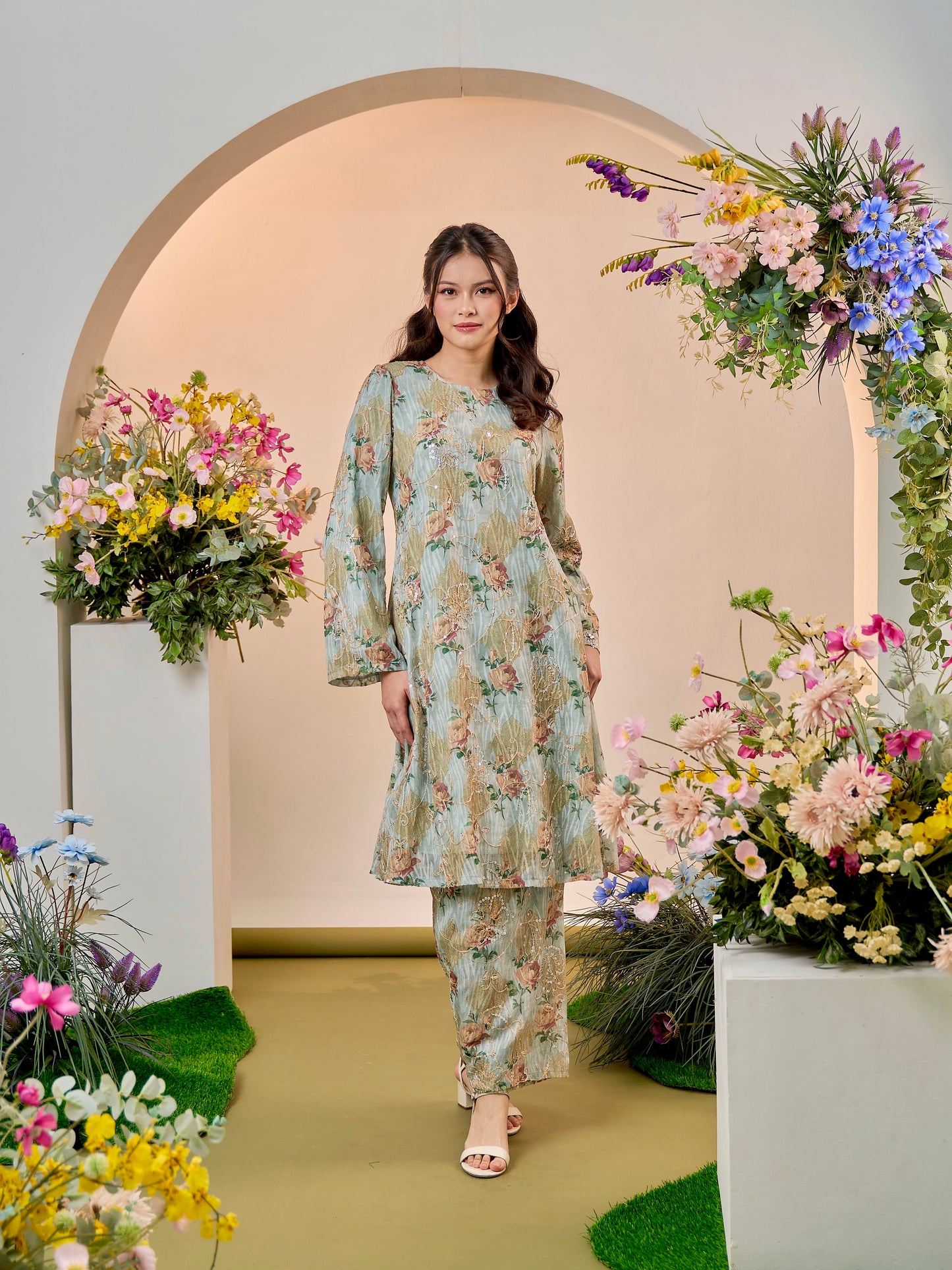 Yasmin Kurung Riau - Mint Blue