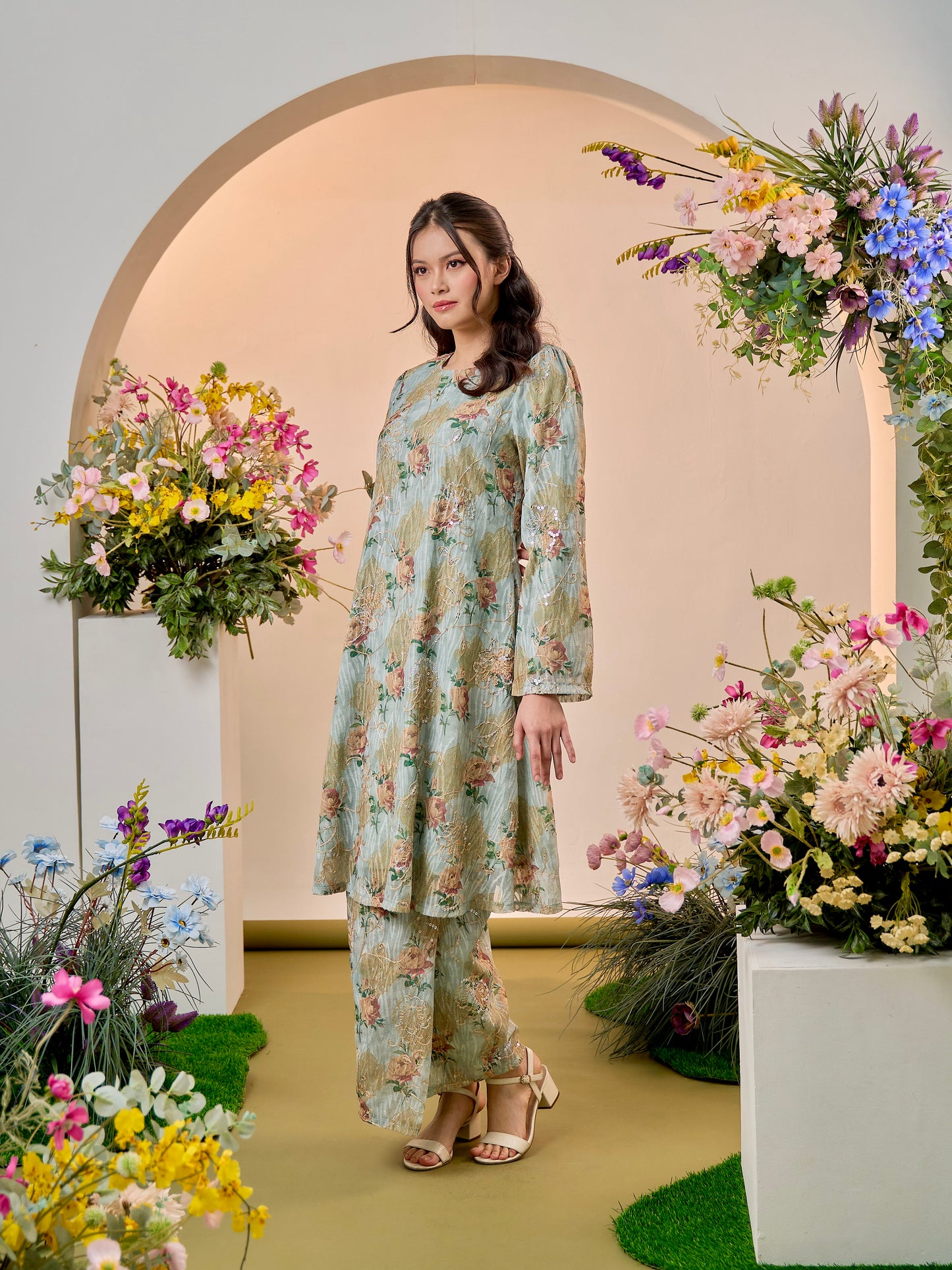 Yasmin Kurung Riau - Mint Blue