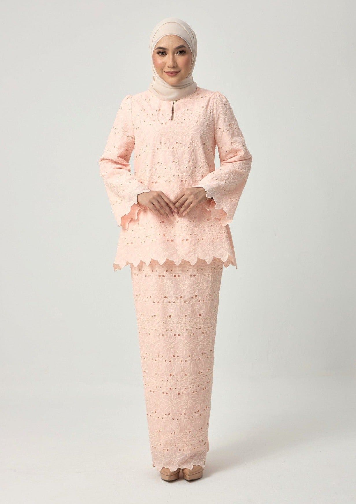 Jarrel Kurung Kedah - Peach Pink