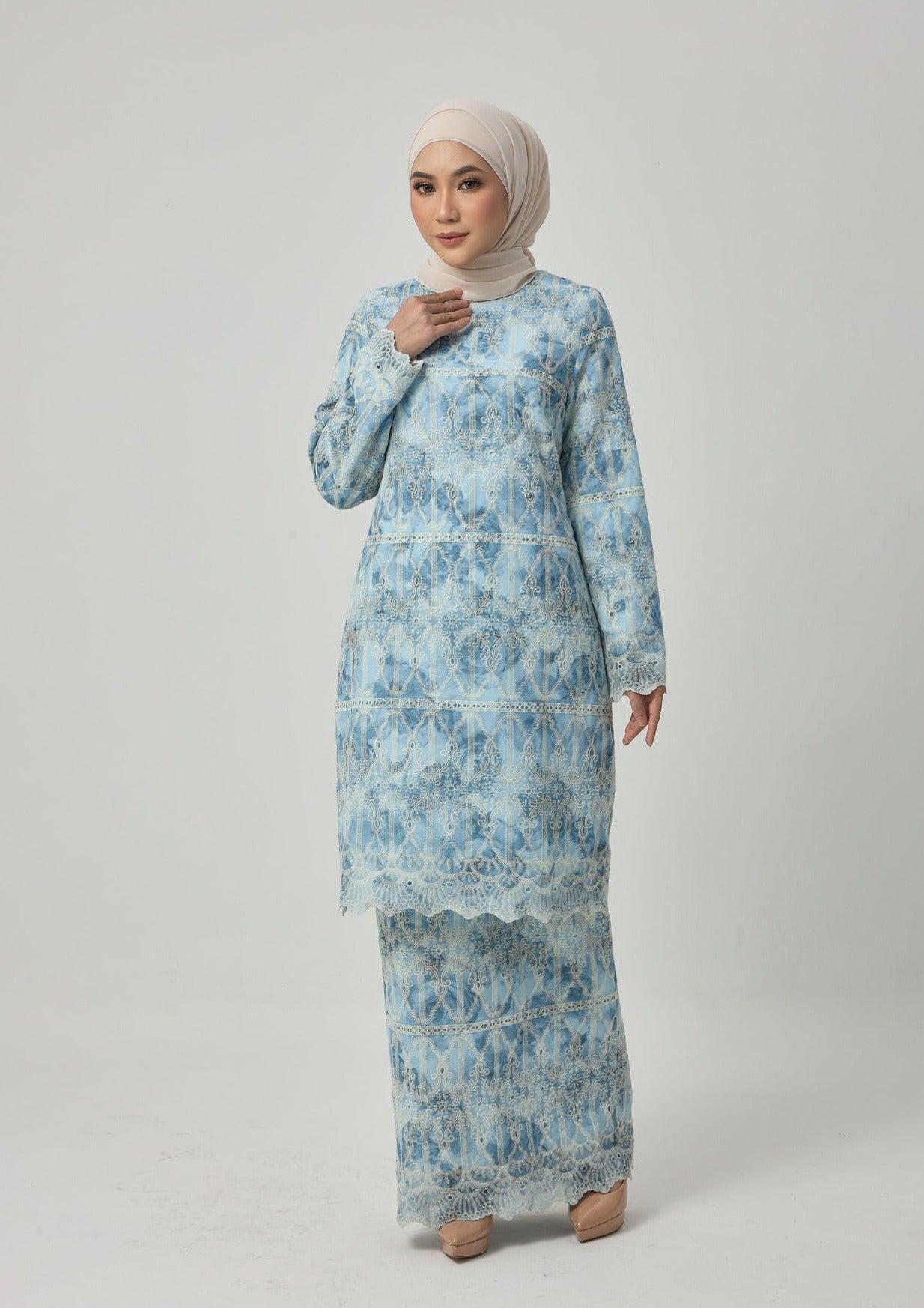 Aisha Kurung Modern Chiffon - Blue