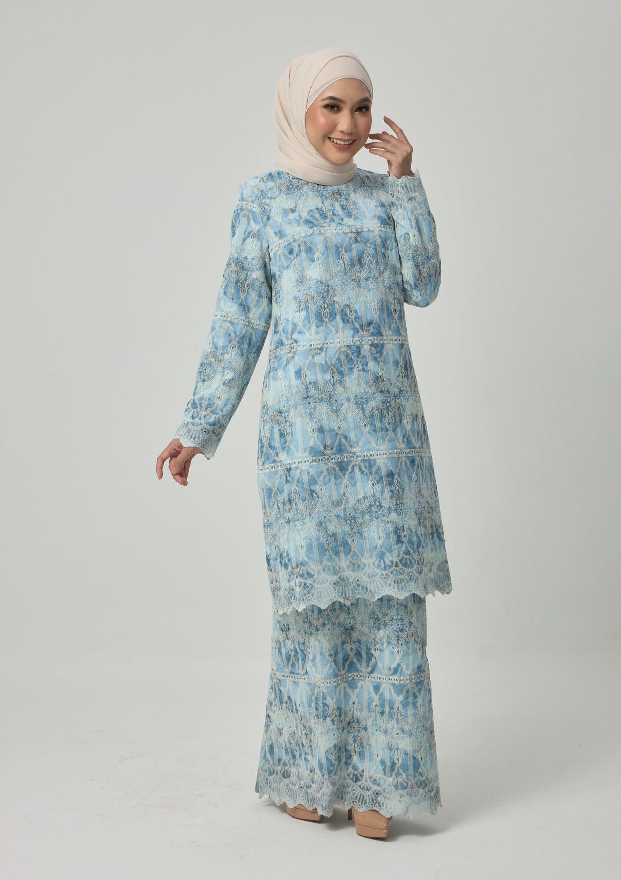 Aisha Kurung Modern Chiffon - Blue