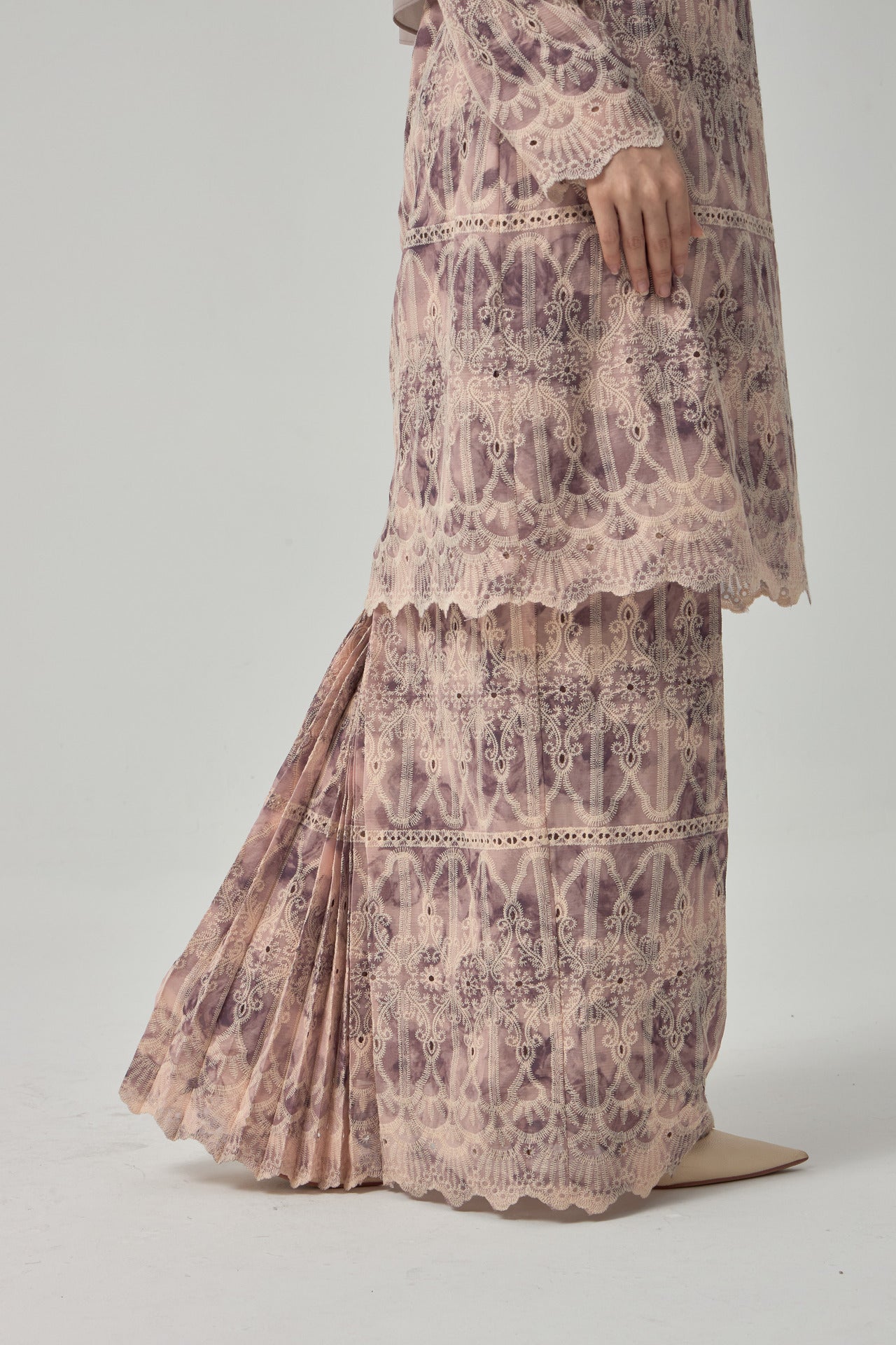 Aisha Kurung Modern Chiffon - Brown Purple