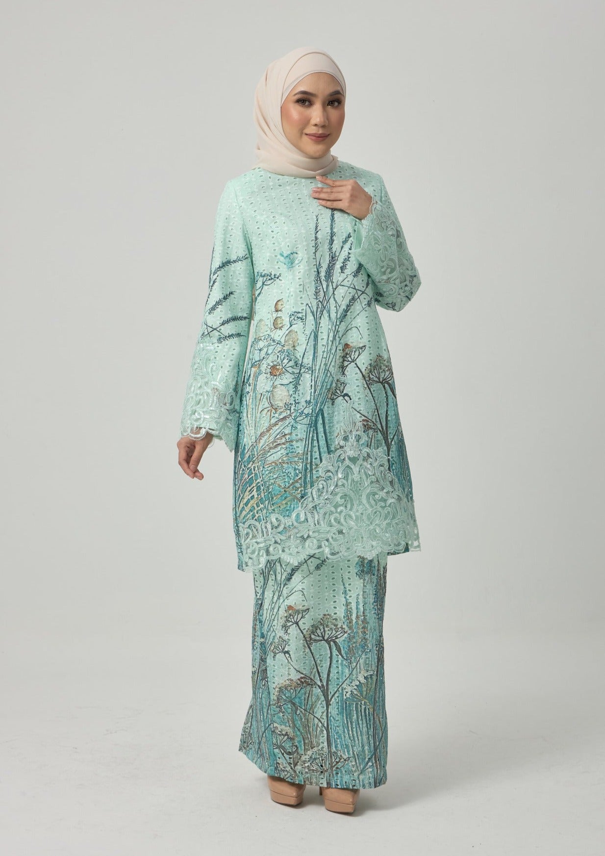 {LIMITED EDITION} Dandelion Kurung Modern - Mint Green