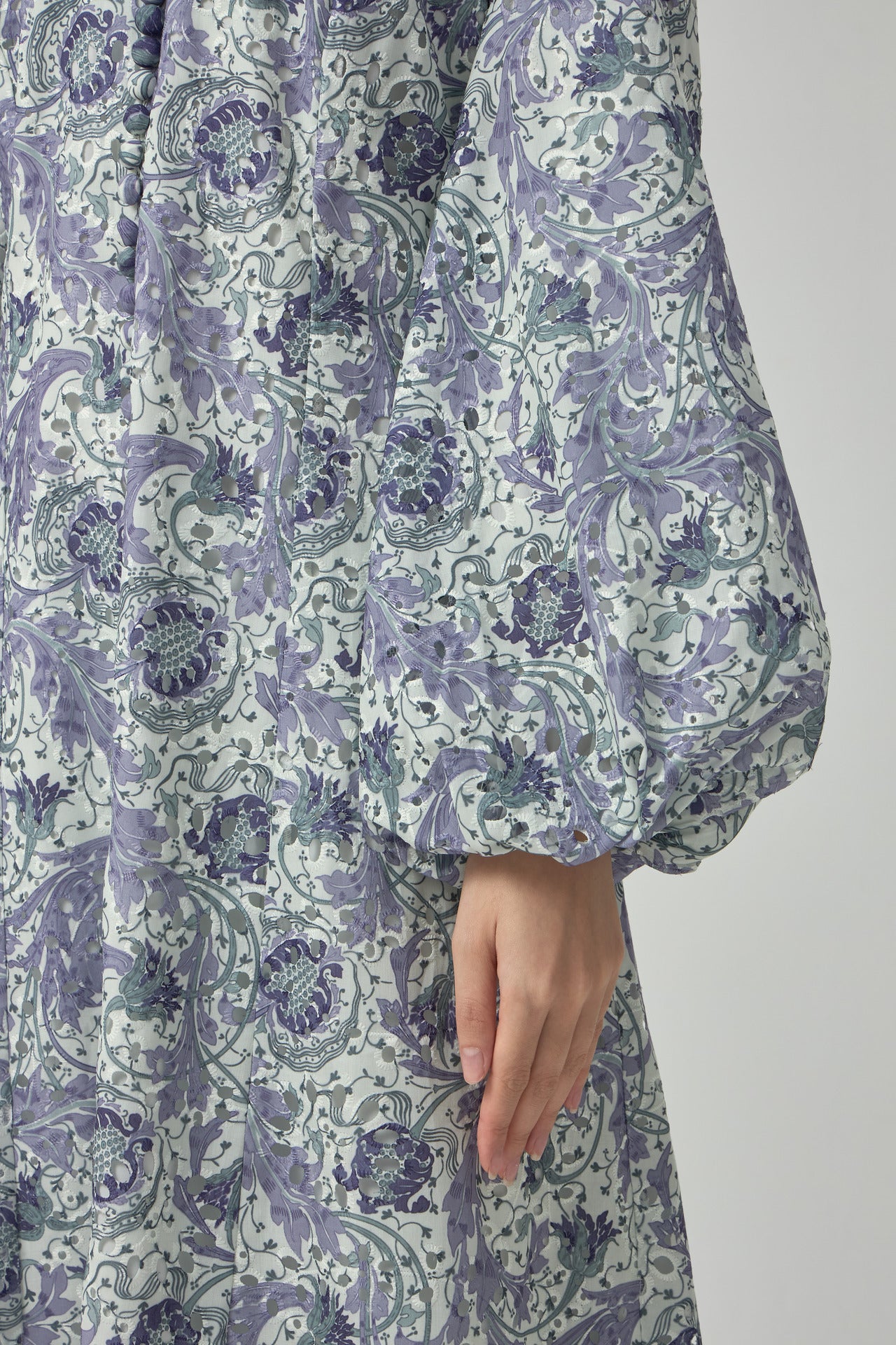 Floral Mina Jubah Kebarung - Pastel Purple