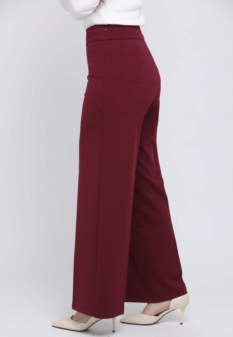 Emanuel Palazzo Pants - Maroon