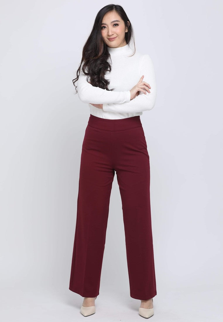 Emanuel Palazzo Pants - Maroon