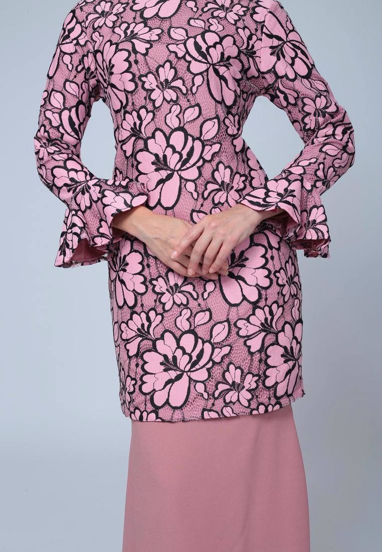 Alexa Mini Lace Kurung - Pink