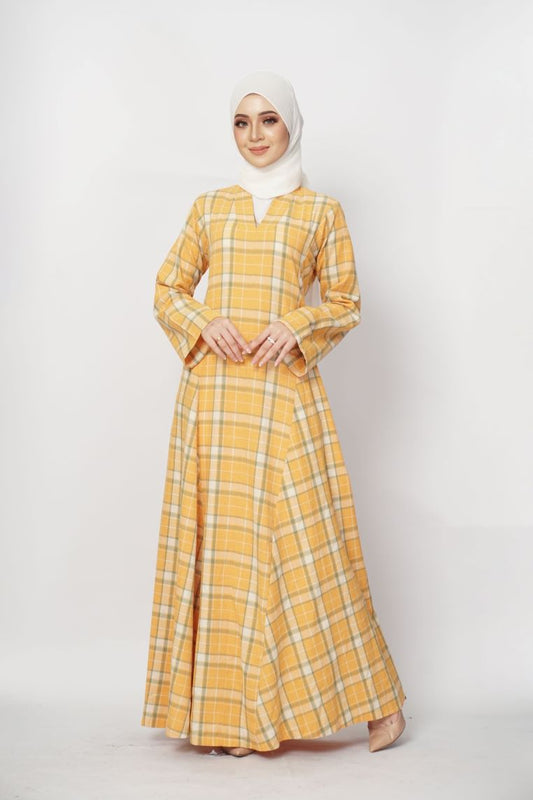Evie Jubah Kebarung Modern - Orange