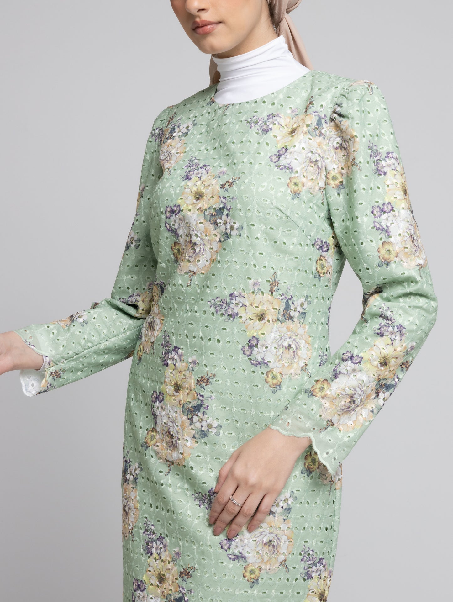 Zelia Baju Kurung Modern - Olive Green