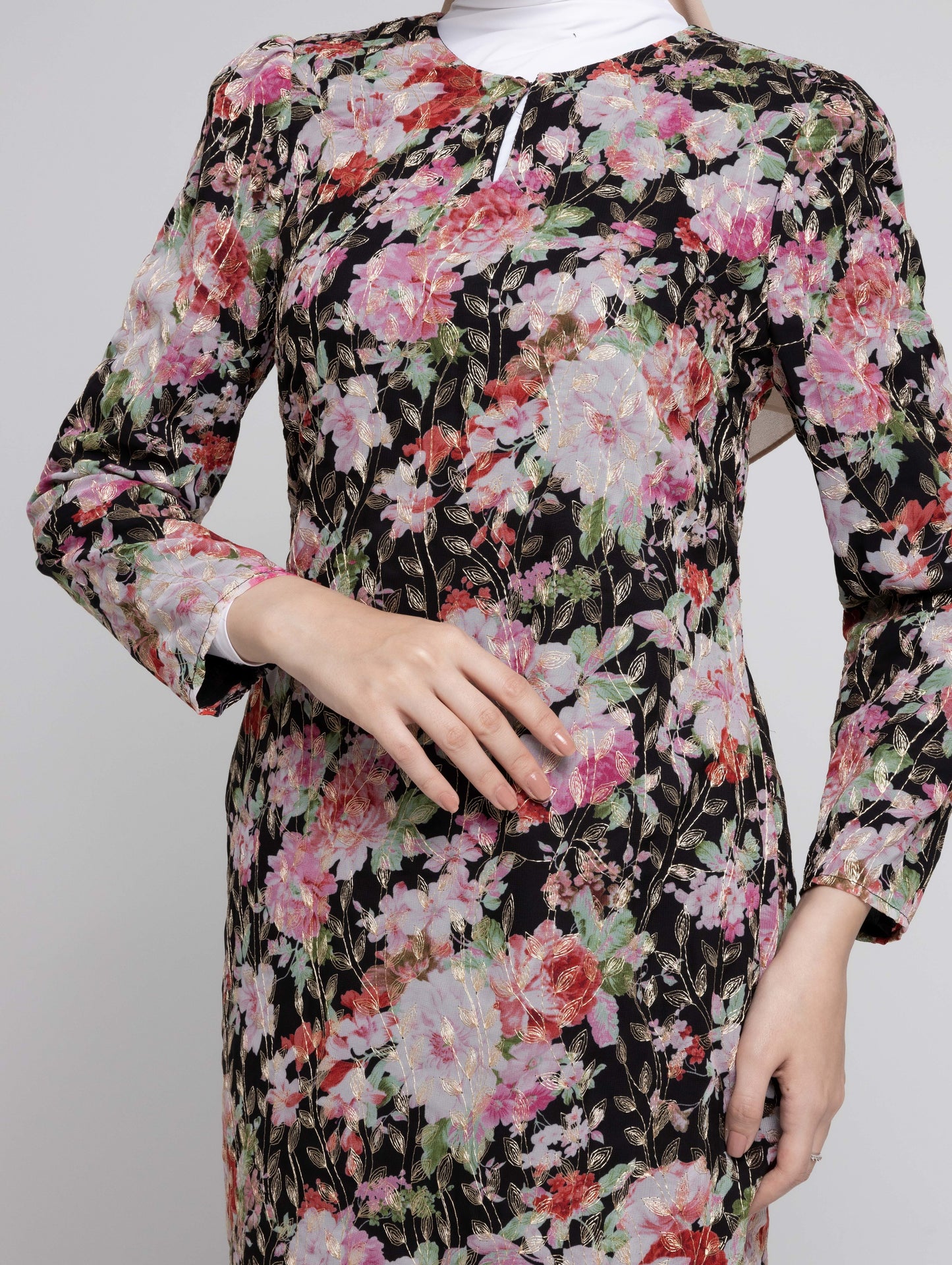 Tara Kurung Mini Chiffon Sulam - Black