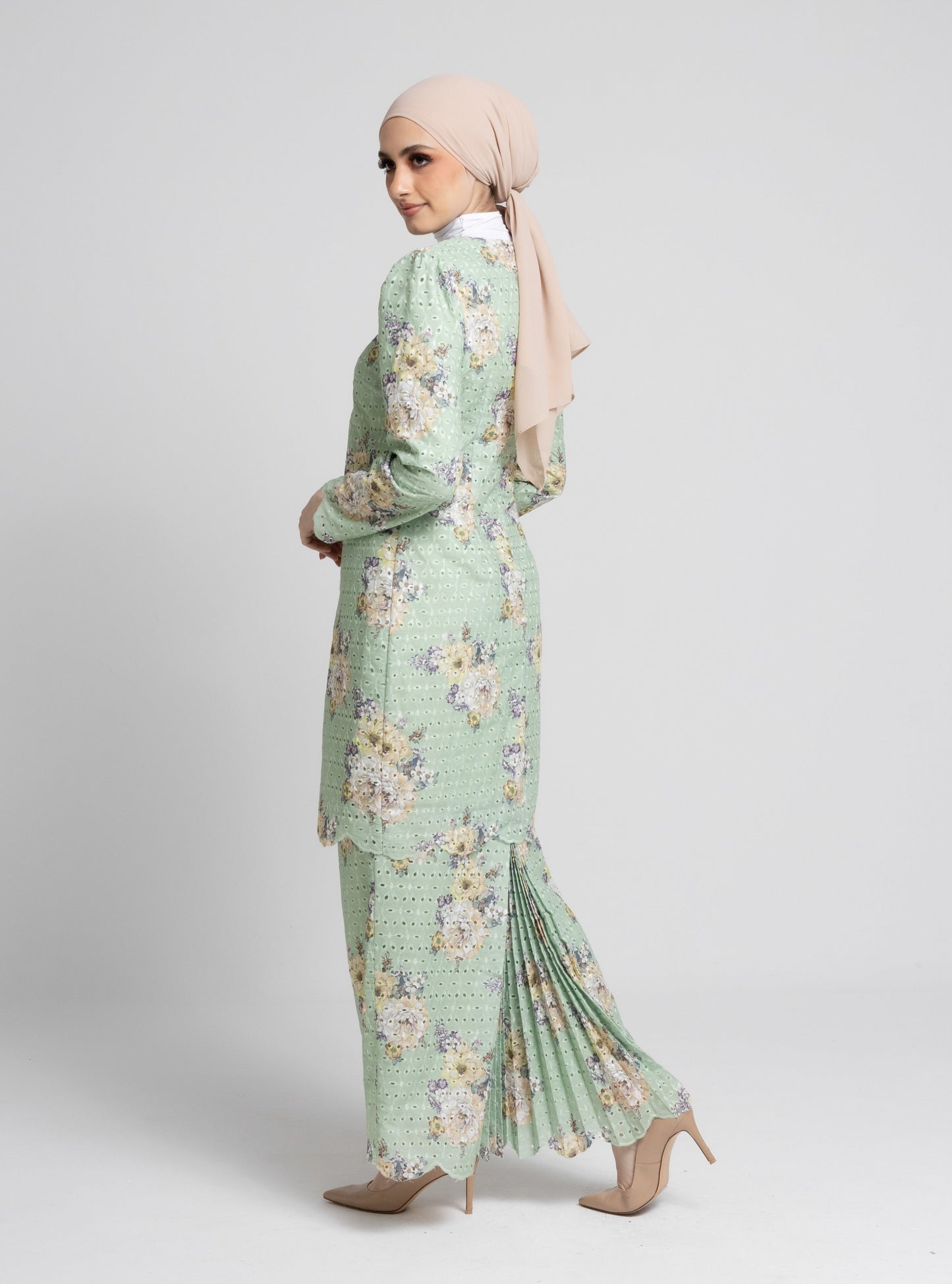 Zelia Baju Kurung Modern - Olive Green