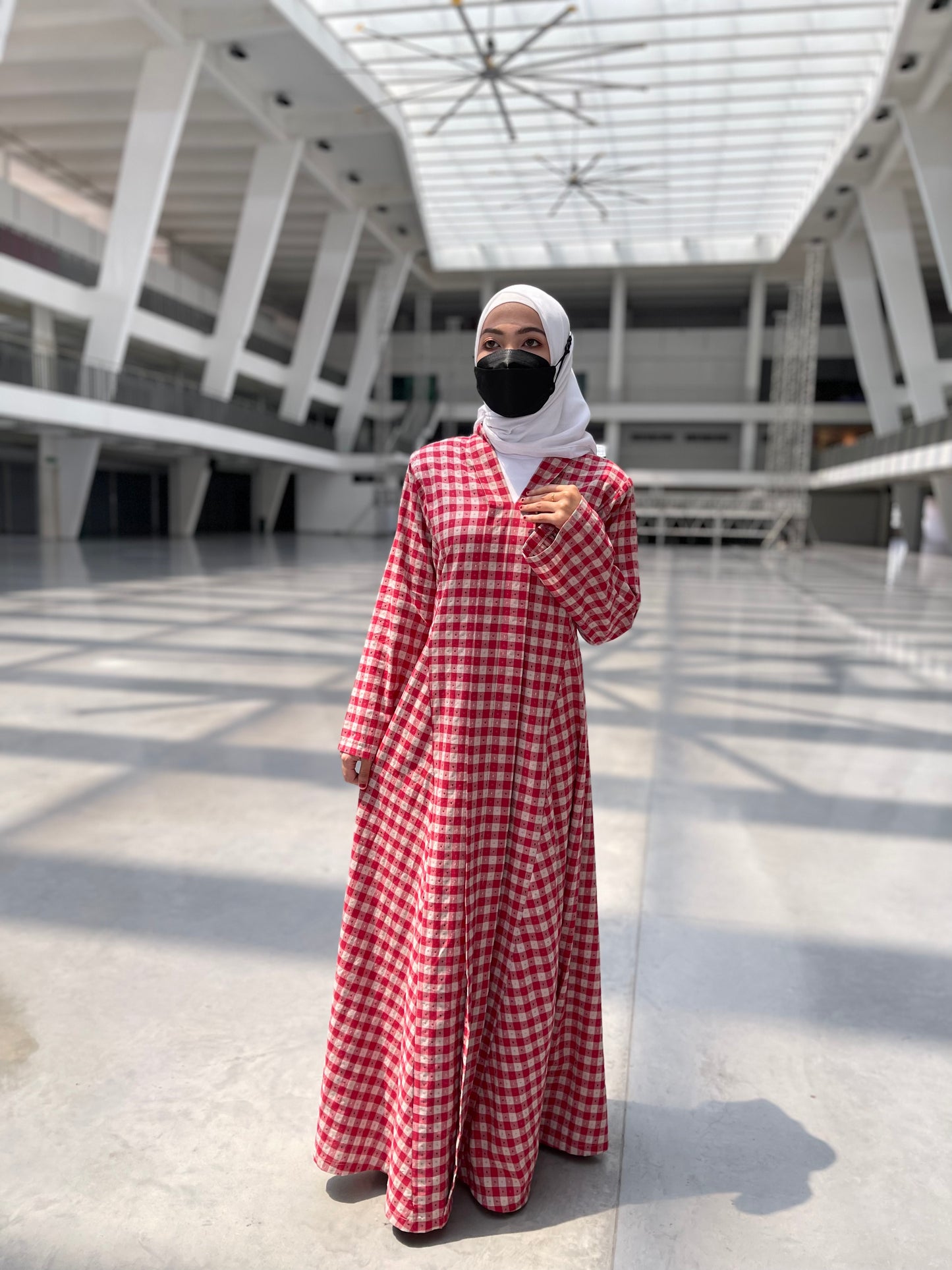 Asqa Jubah Kebarung Modern - Red