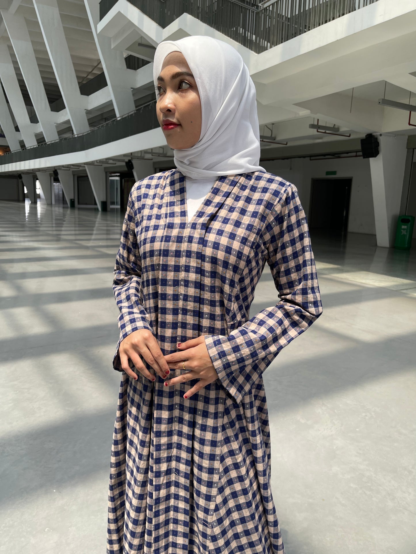 Asqa Jubah Kebarung Modern - Blue