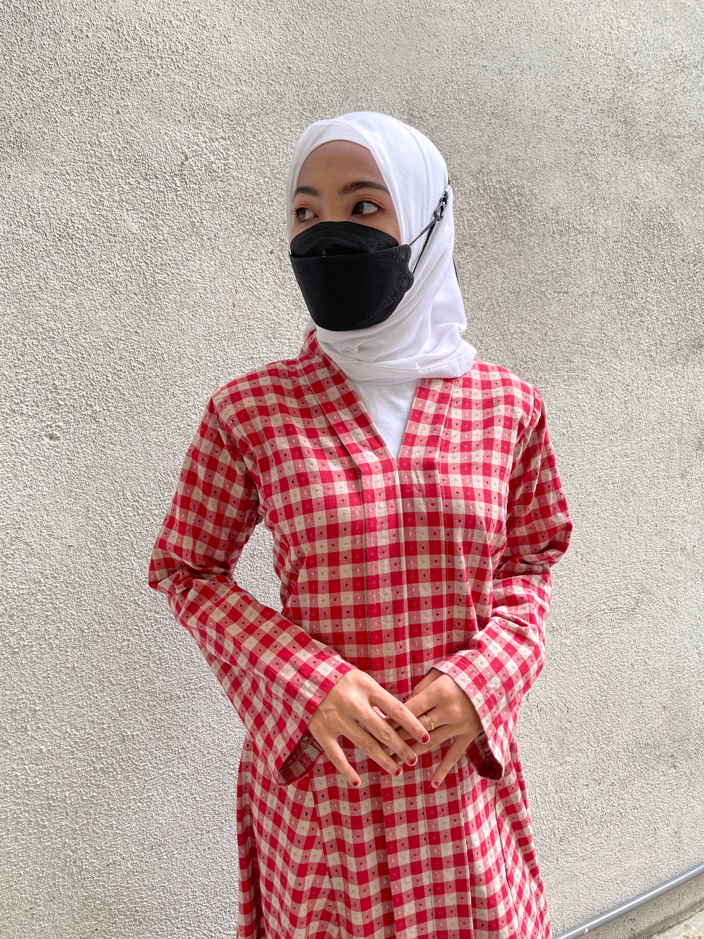 Asqa Jubah Kebarung Modern - Red