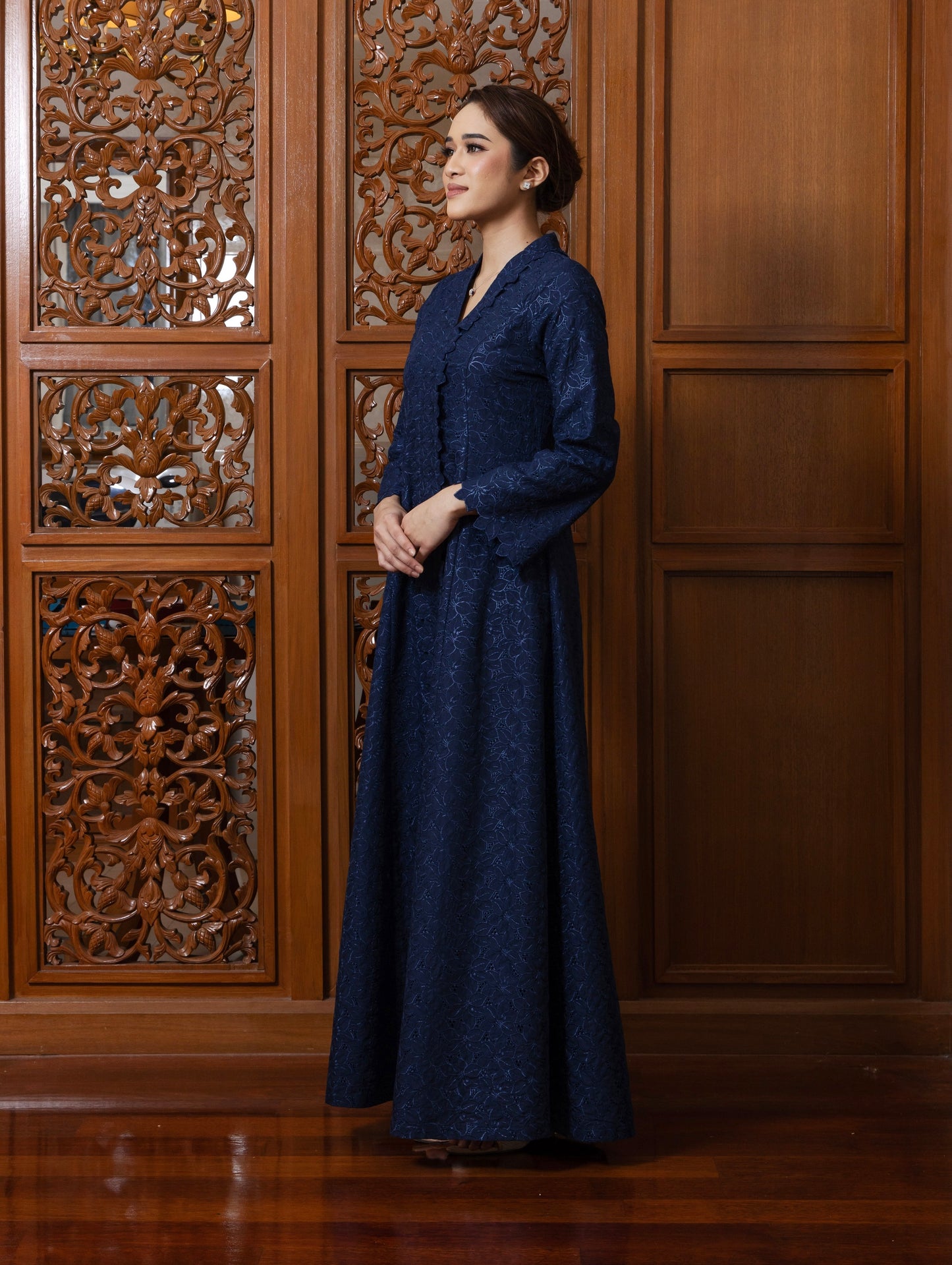 {LIMITED EDITION} Arabella Jubah Kebarung Classic - Navy Blue