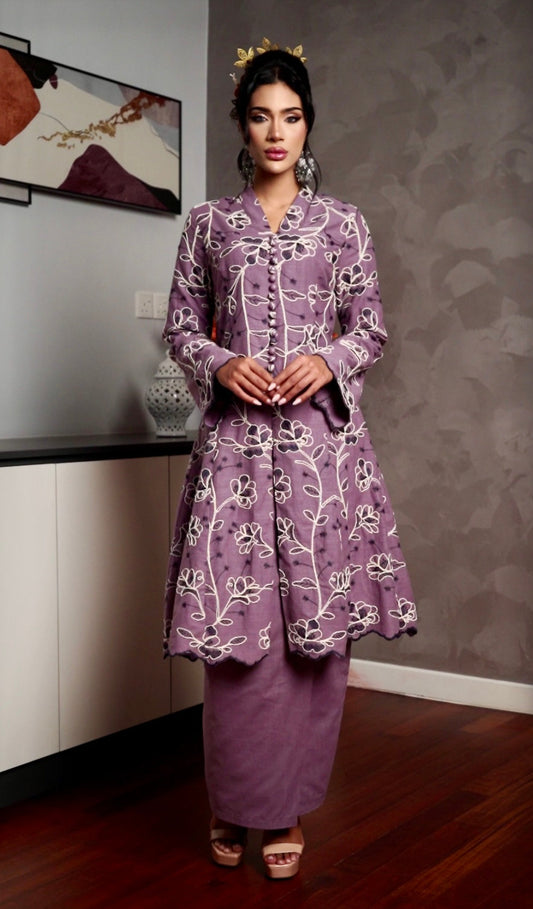 Emelia Kebarung Linen - Purple