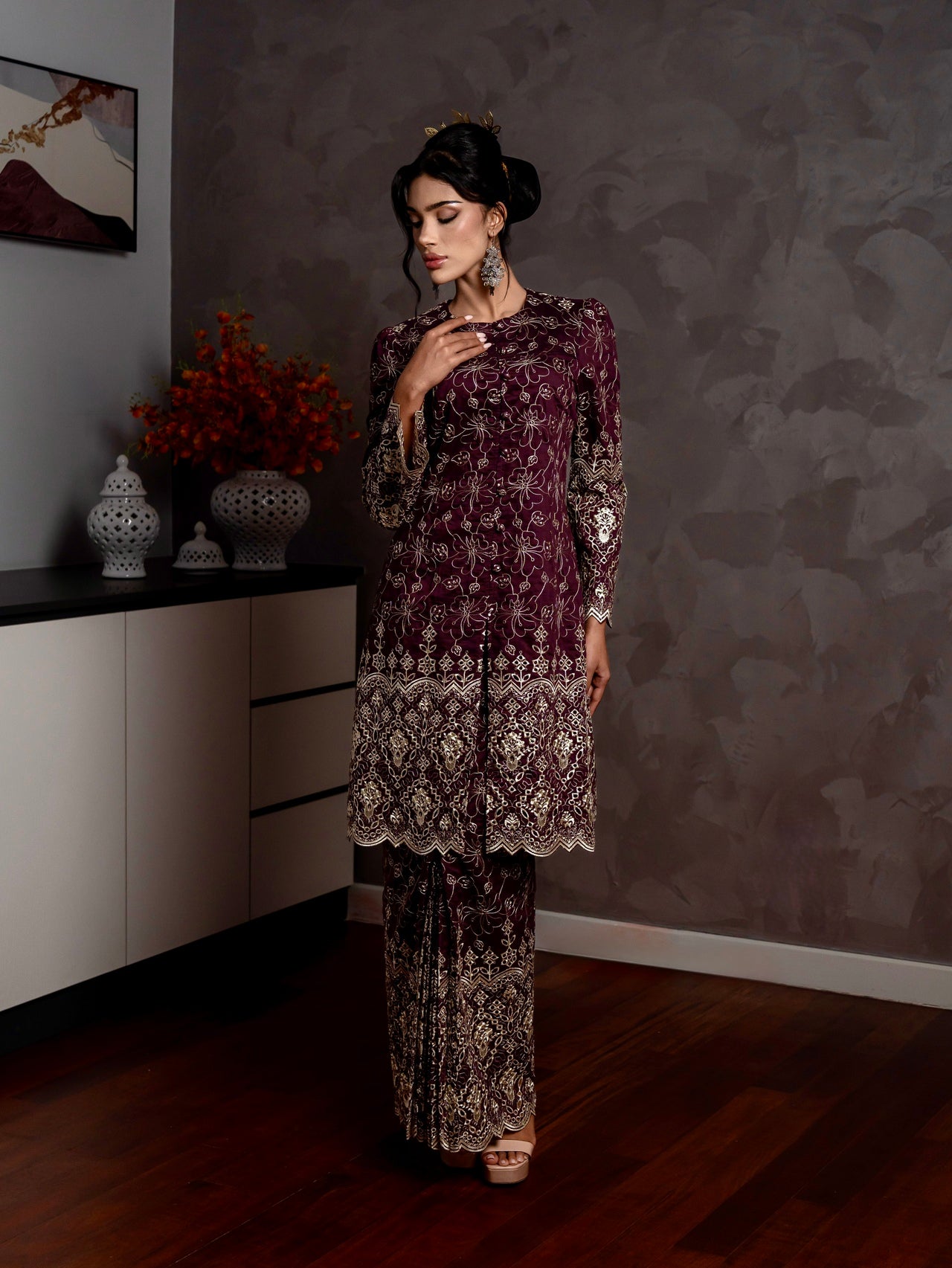 Ameera Kurung Modern - Royal Purple