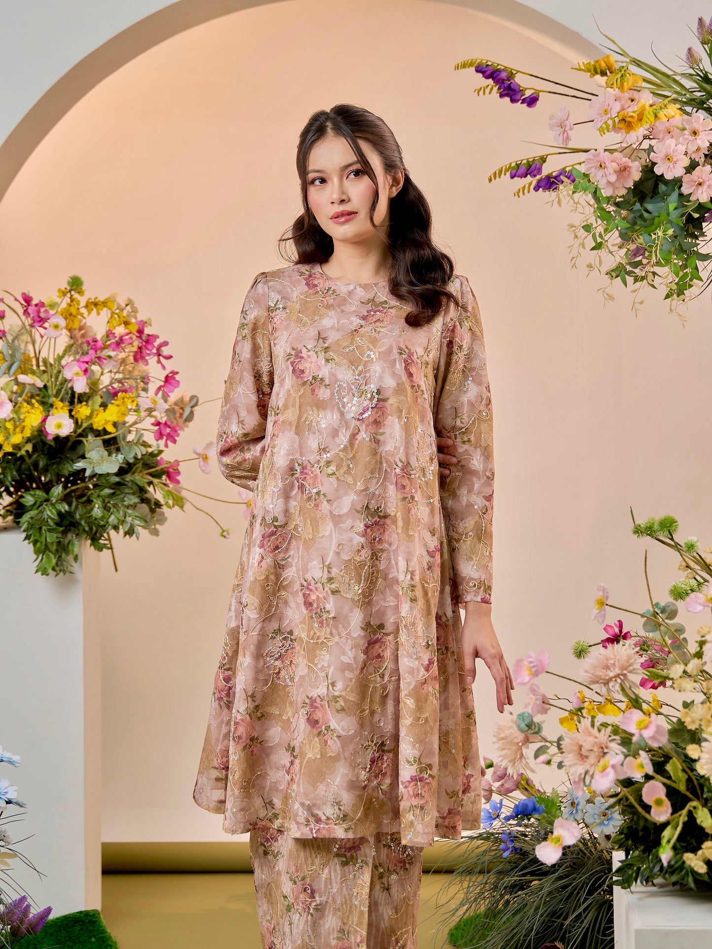 Yasmin Kurung Riau - Dusty Pink