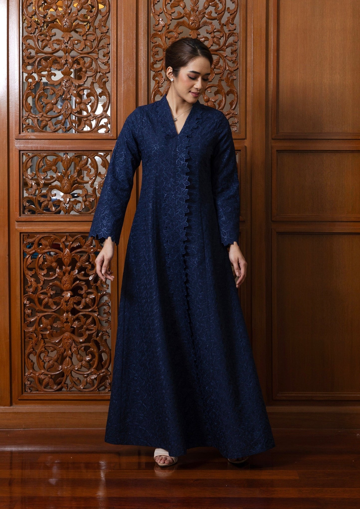 {LIMITED EDITION} Arabella Jubah Kebarung Classic - Navy Blue