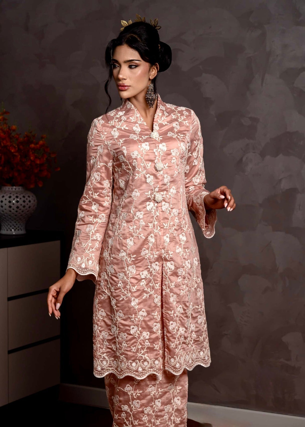 Kebaya Seri Zara - Soft Pink