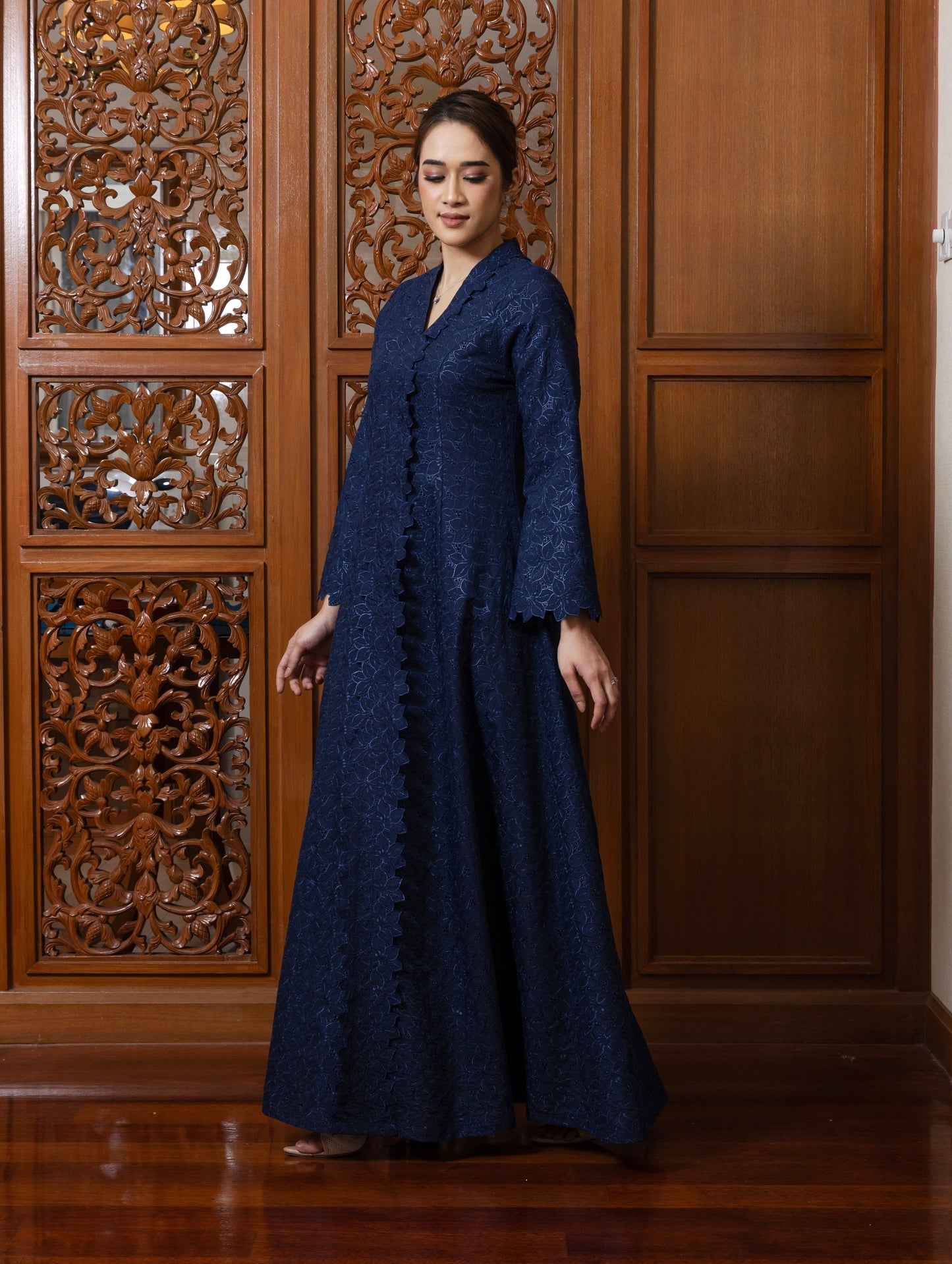 {LIMITED EDITION} Arabella Jubah Kebarung Classic - Navy Blue