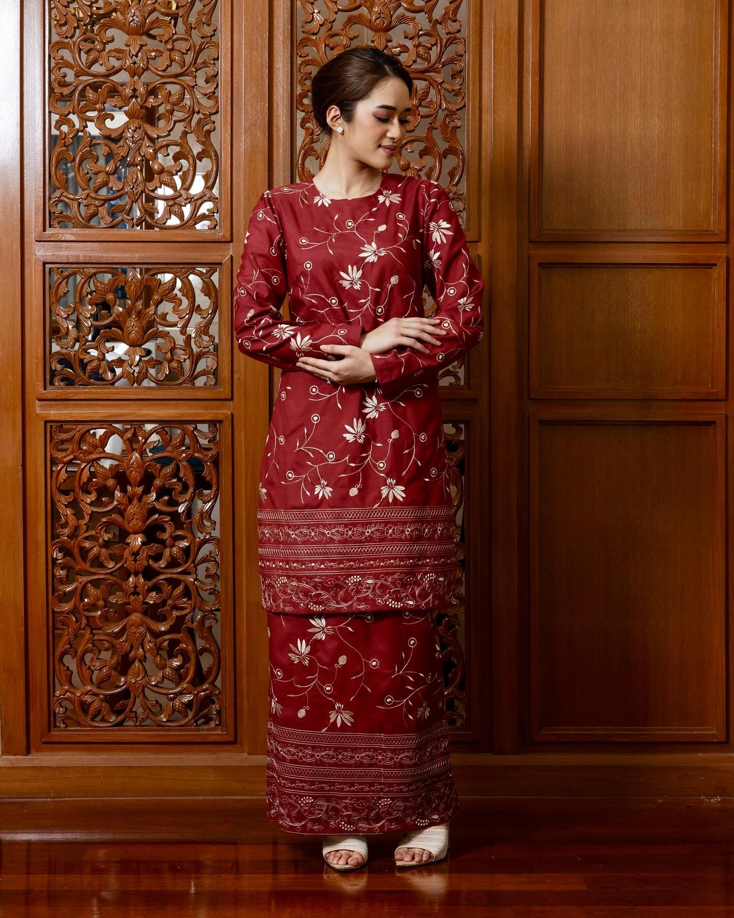 Cindia Kurung Modern - Brick Red