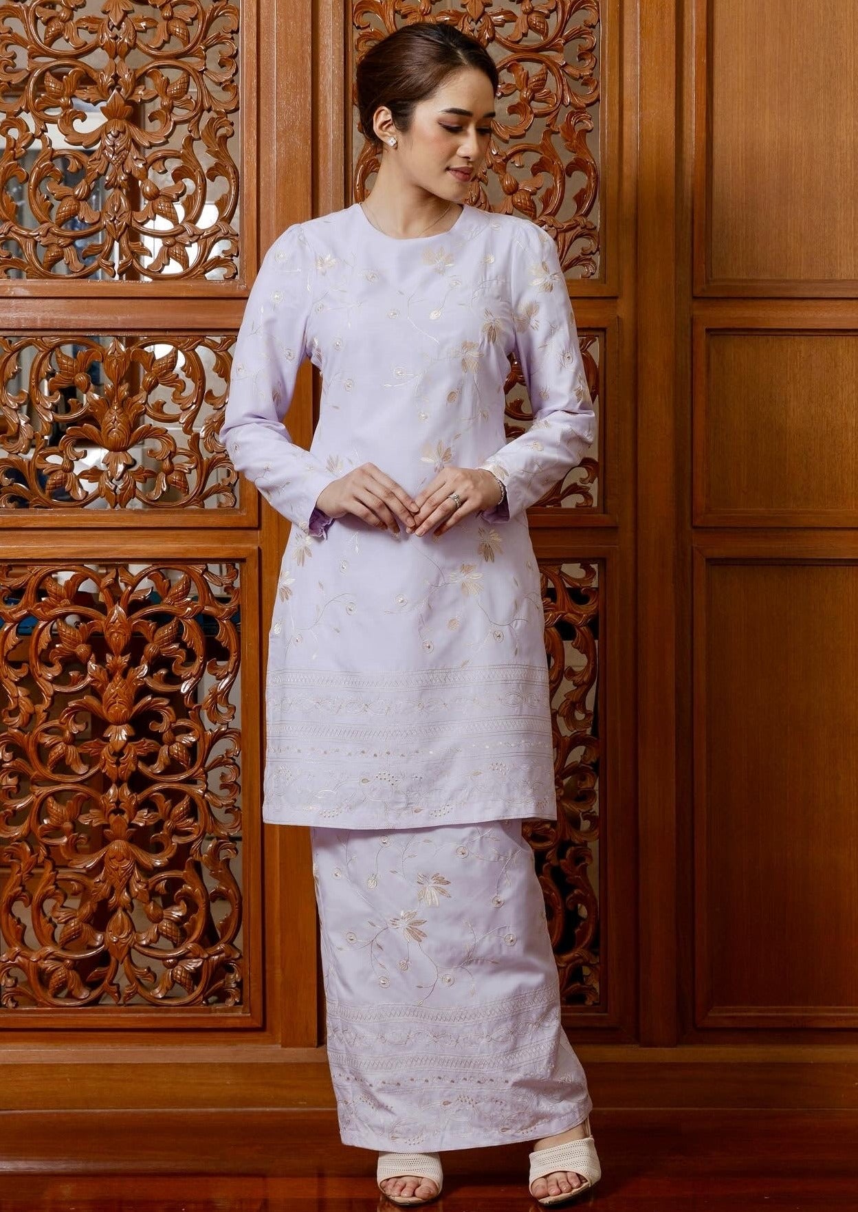 Cindia Kurung Modern - Soft Purple