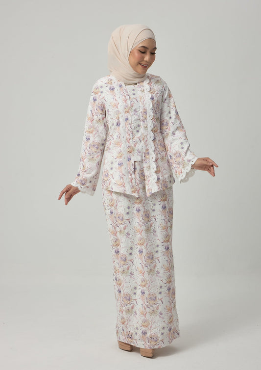 Jerlin Kebaya Pendek - Purple Orange Floral