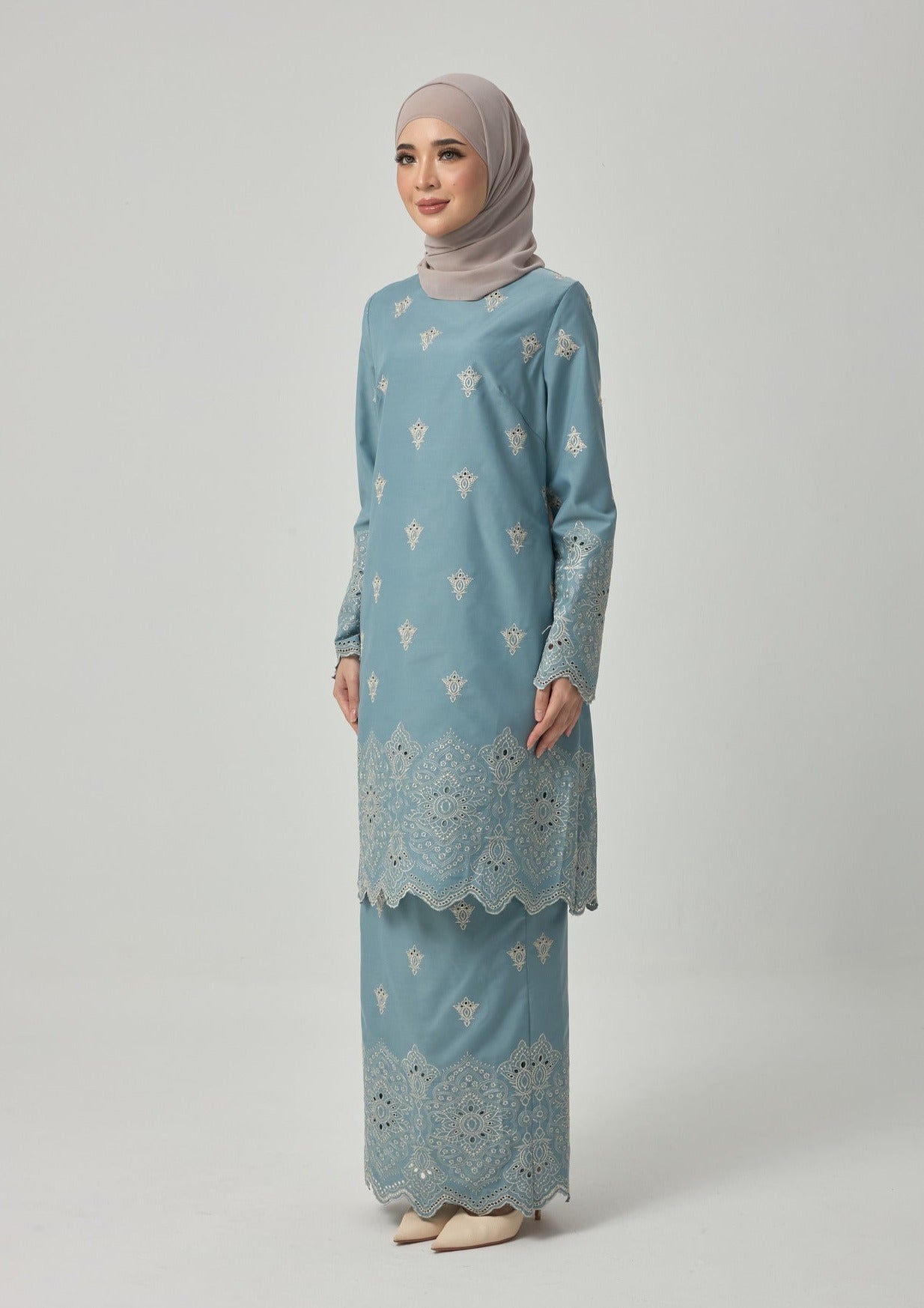 Idriani Kurung Modern - Ash Blue