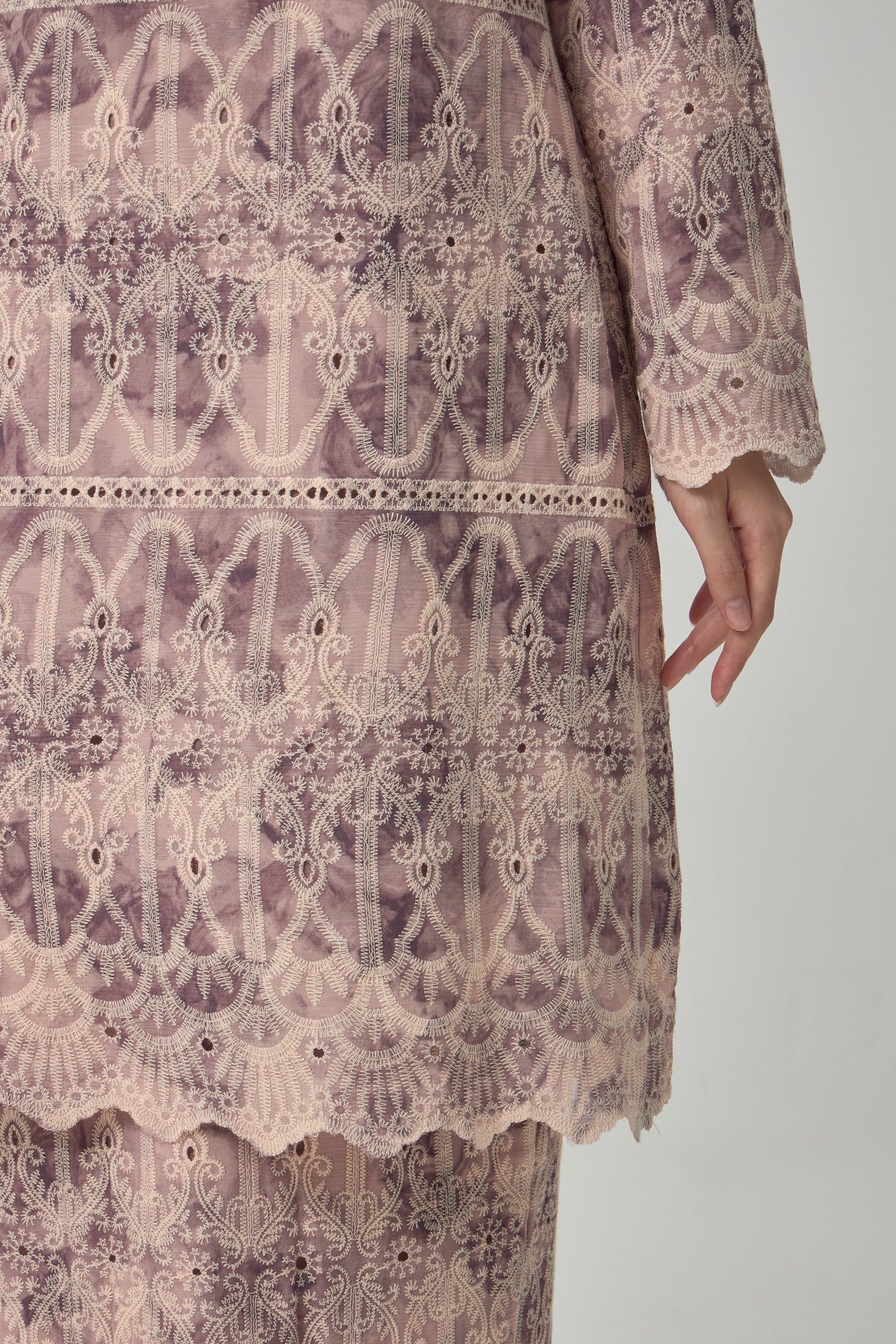 Aisha Kurung Modern Chiffon - Brown Purple