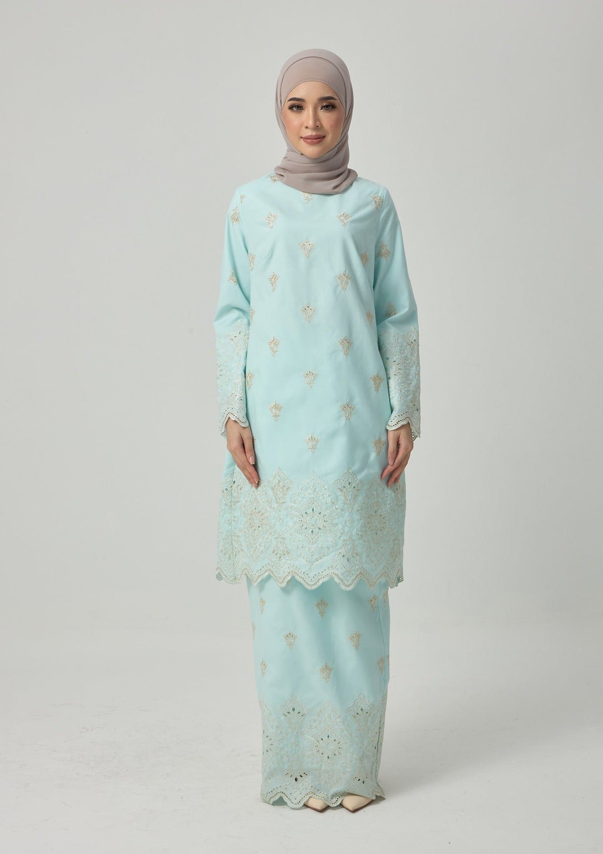 Idriani Kurung Modern - Mint Blue