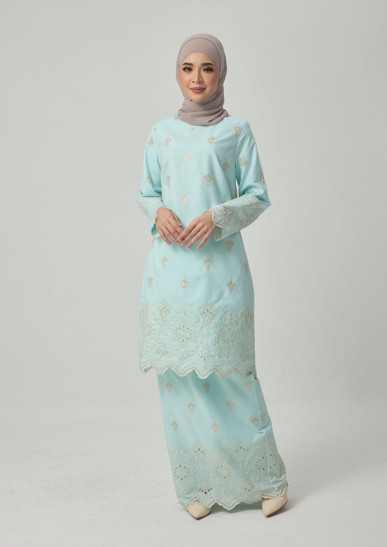 Idriani Kurung Modern - Mint Blue