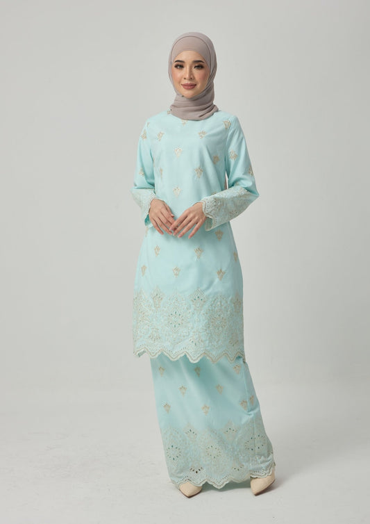Idriani Kurung Modern - Mint Blue