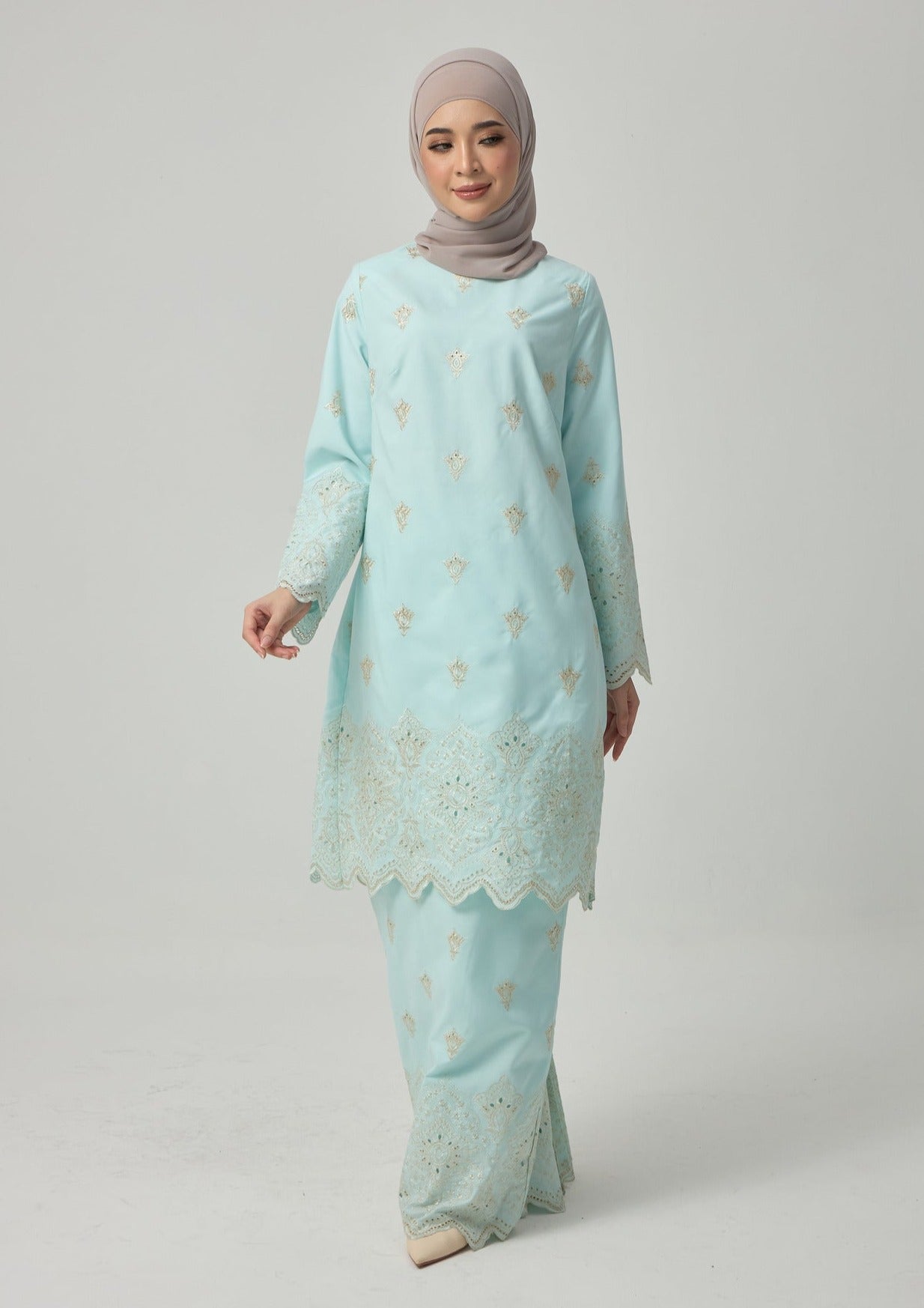 Idriani Kurung Modern - Mint Blue