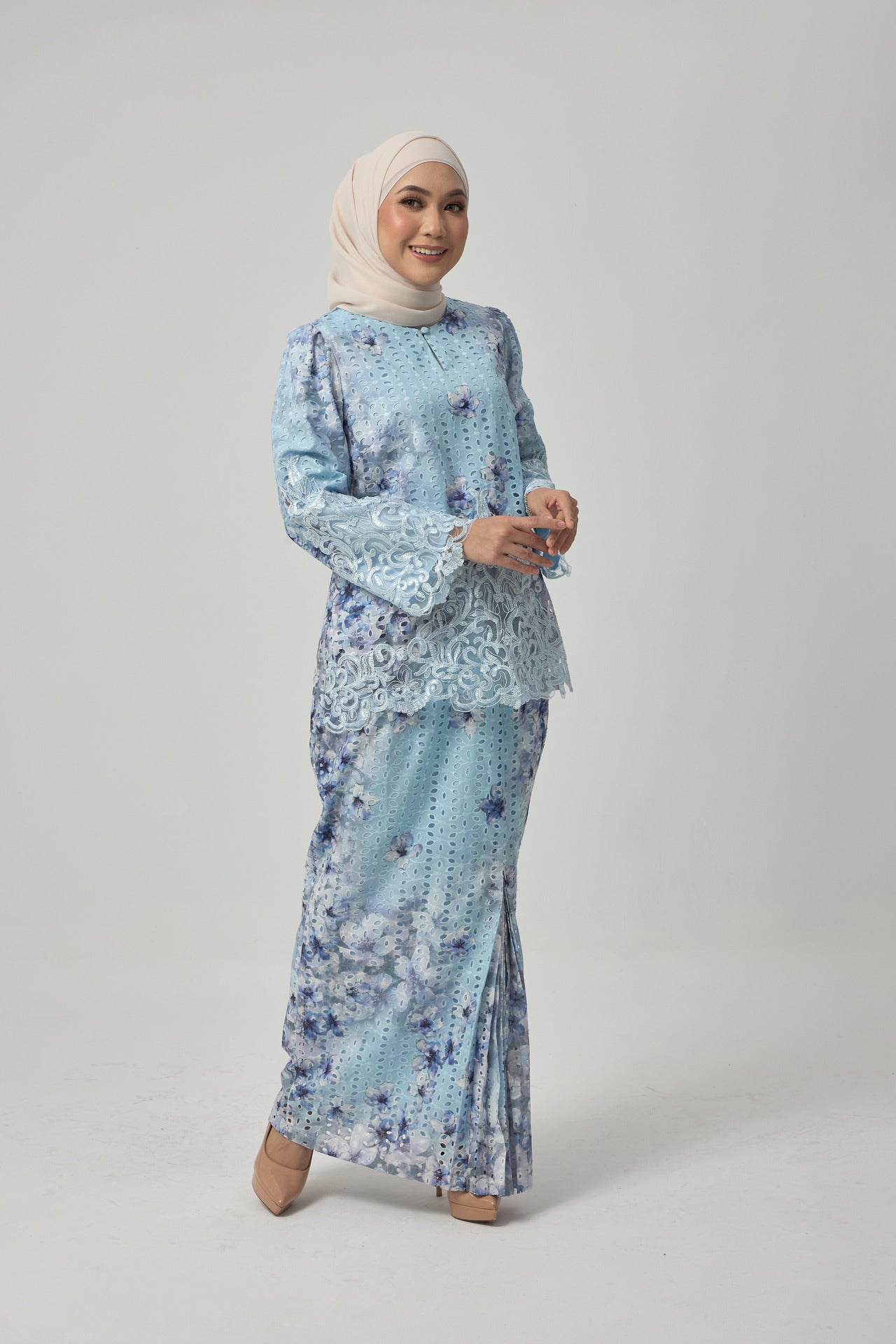 {LIMITED EDITION} Daisy Kurung Kedah - Baby Blue